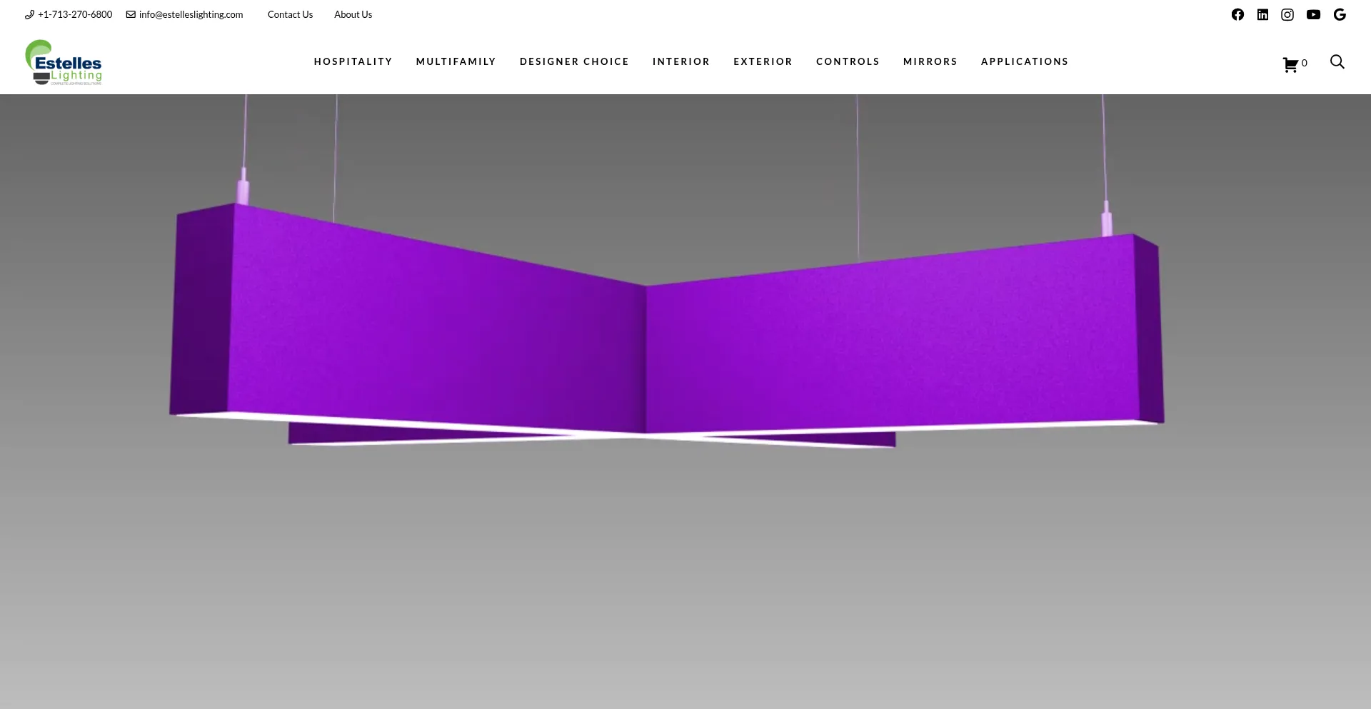 Website screenshot of Estelleslighting.com