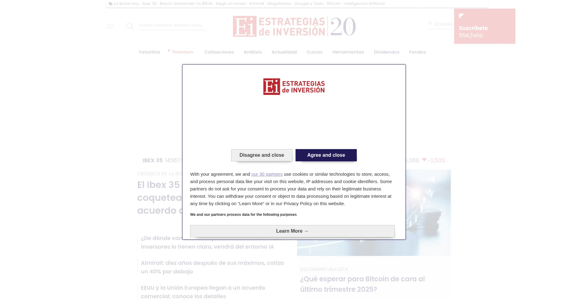 Website screenshot of Estrategiasdeinversion.com