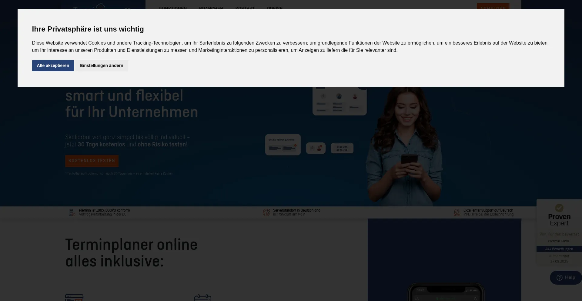 Etermin.net Screenshot