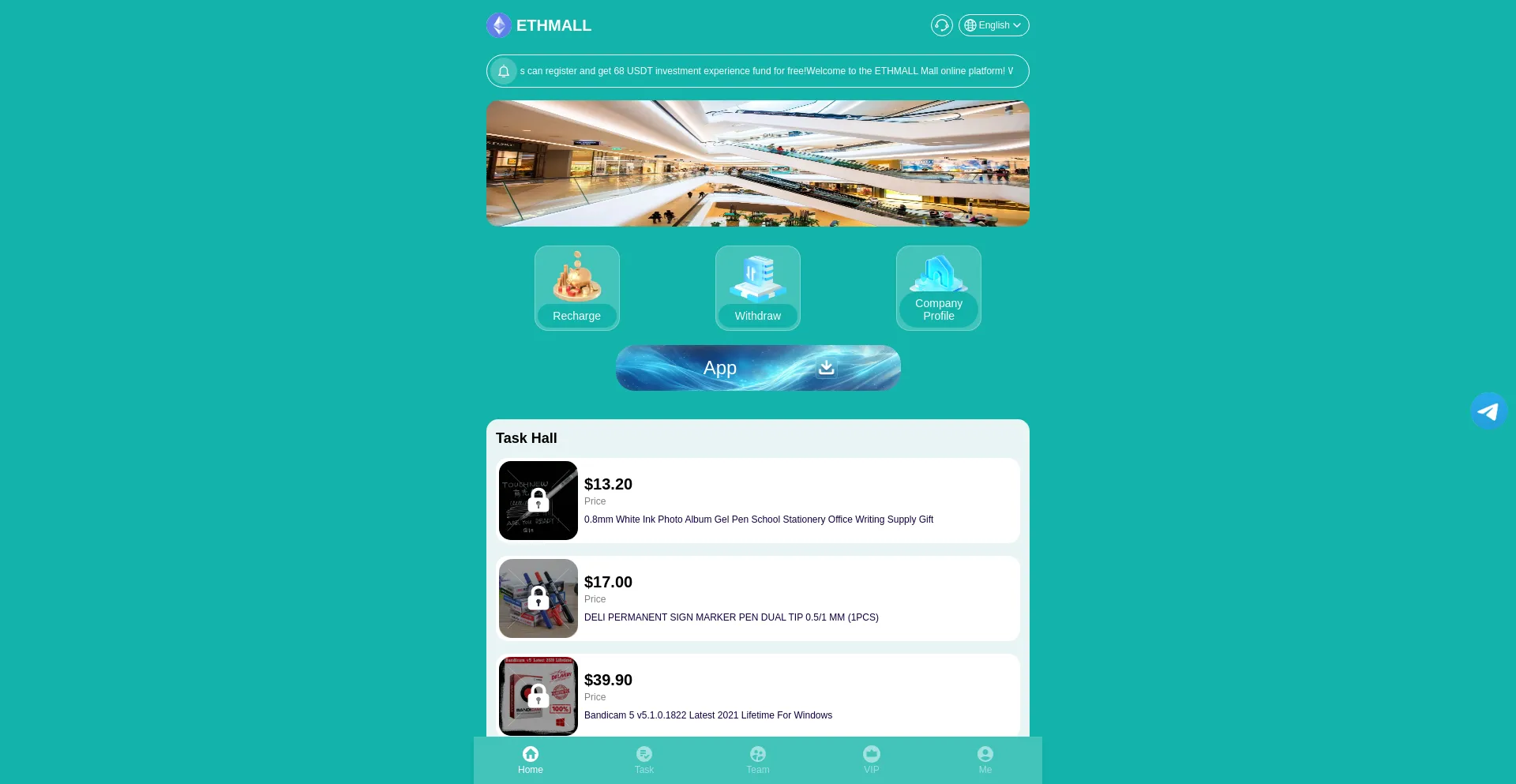 Website screenshot of Eth-mall.cc