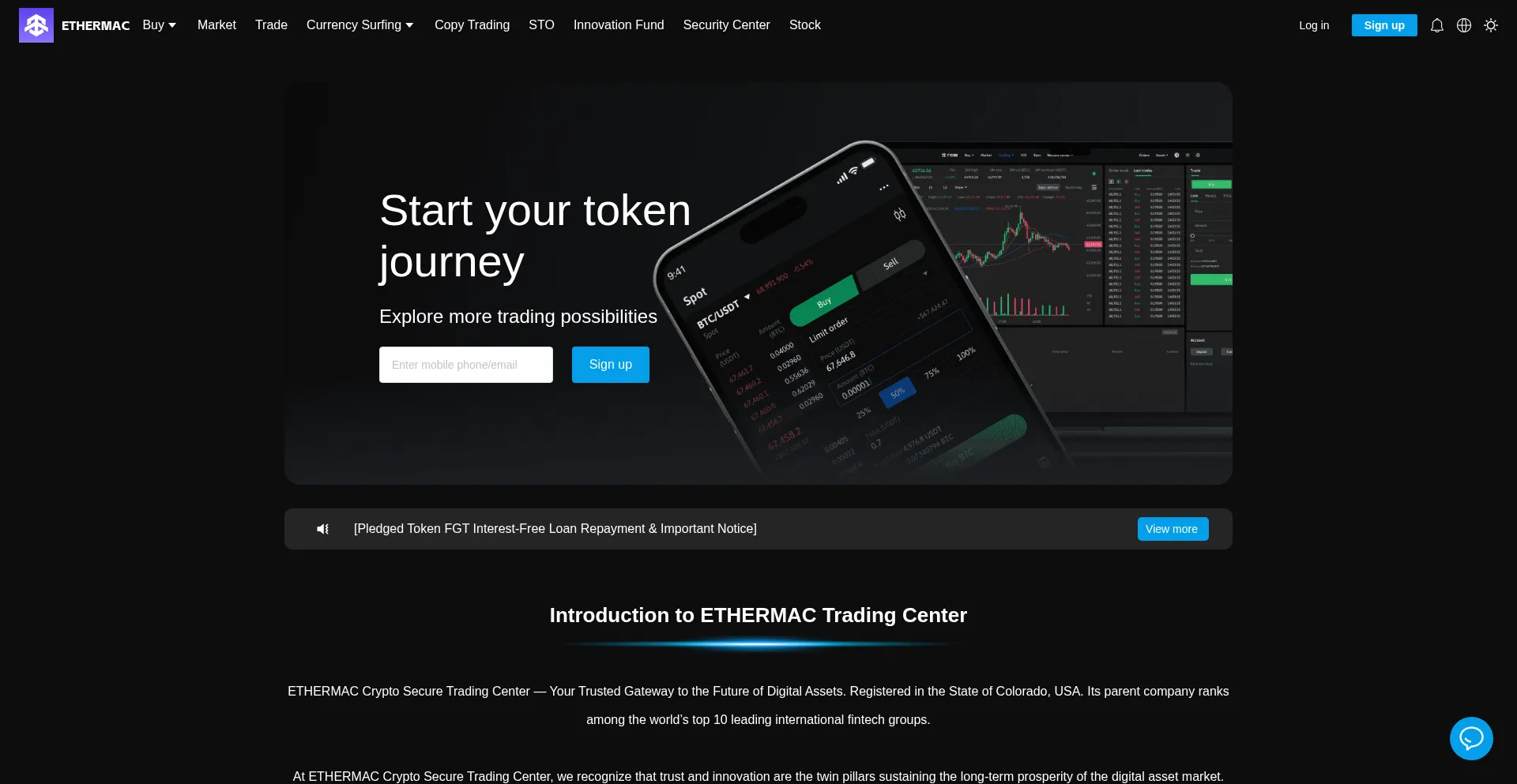 Website screenshot of Ethermac.net