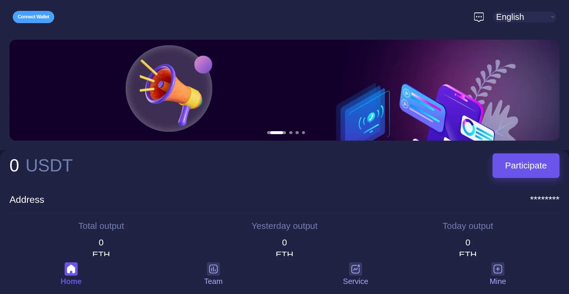 Website screenshot of Etherminerblockchain.com
