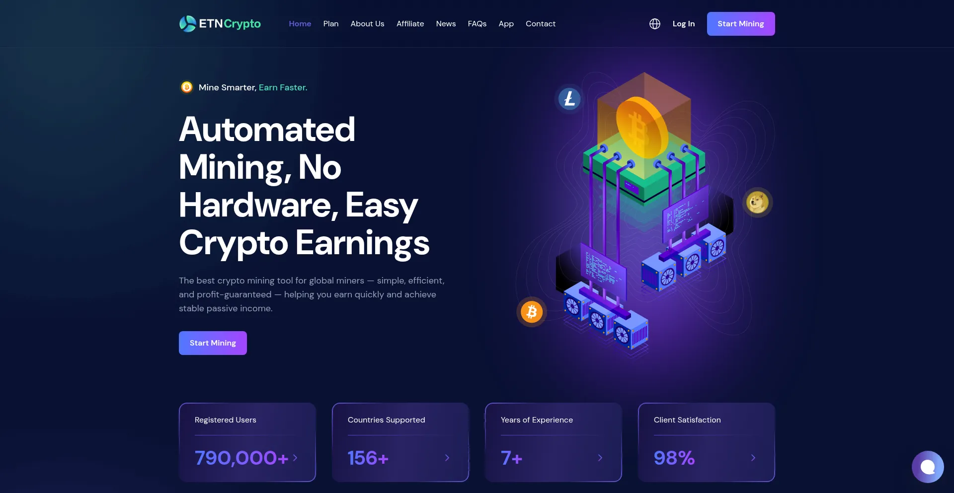 Website screenshot of Etncrypto.com