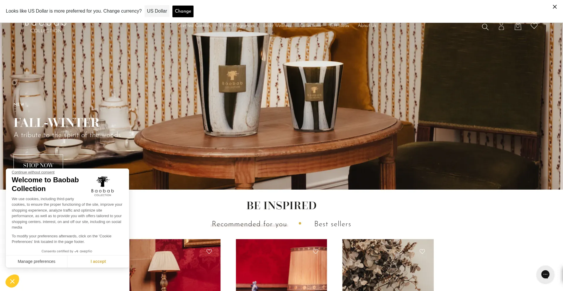 Website screenshot of Eu.baobabcollection.com