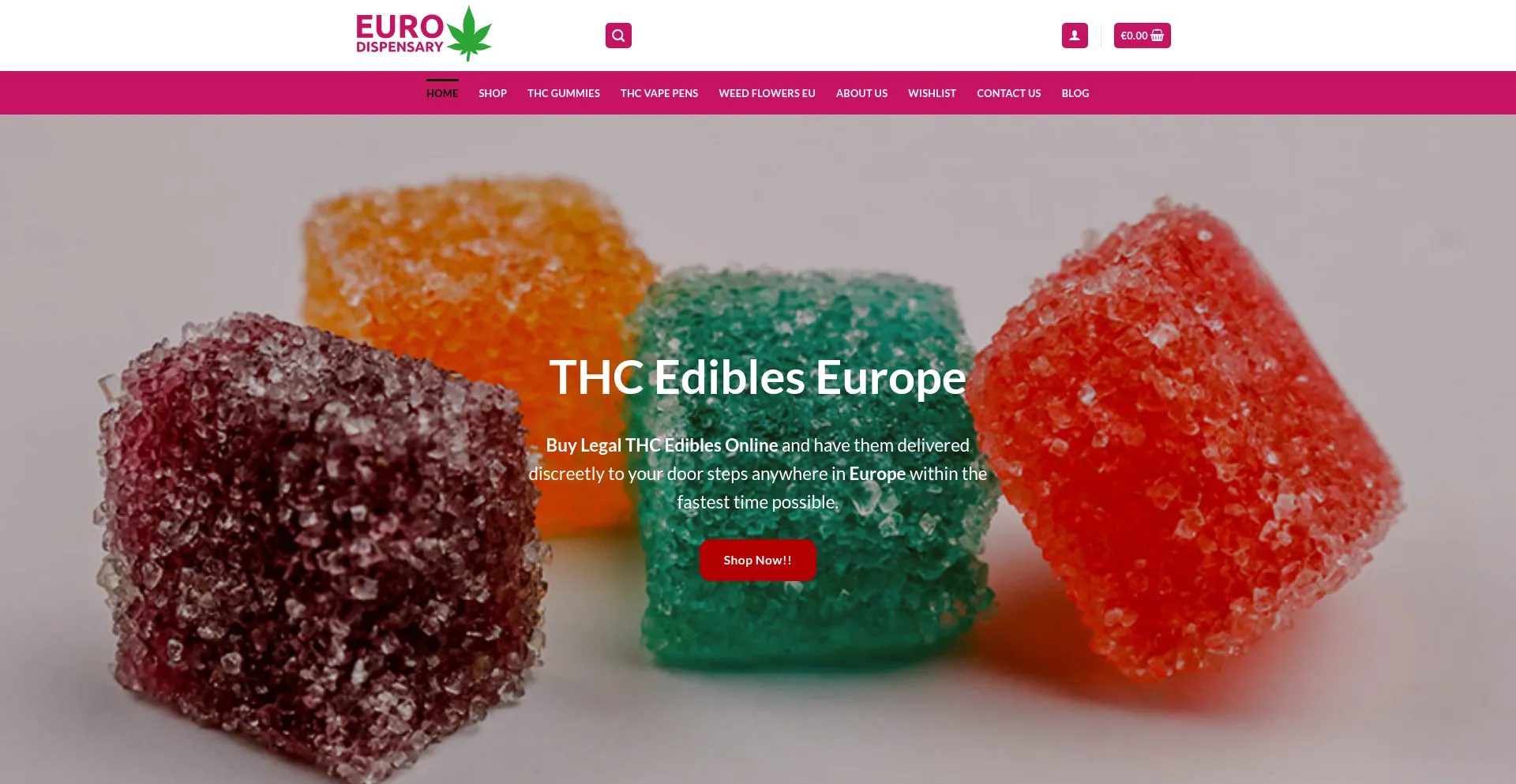 Website screenshot of Eurodispensary.com