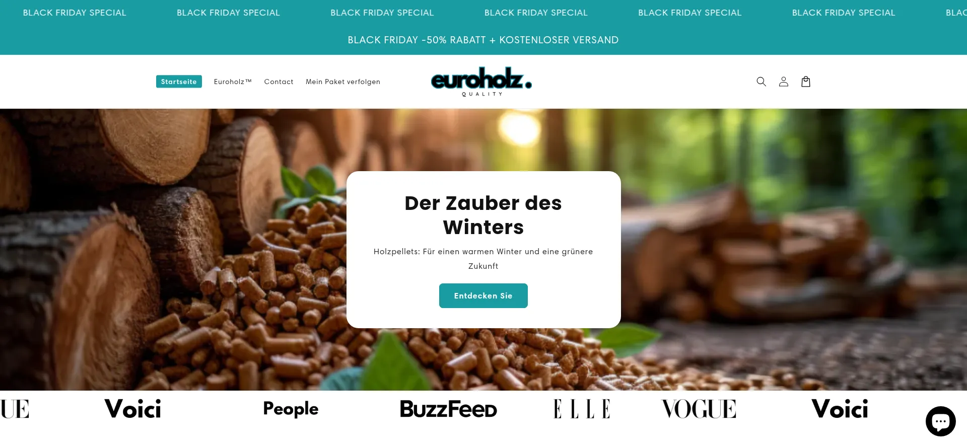 Website screenshot of Euroholz.store