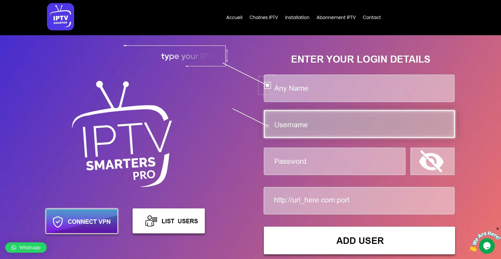 Website screenshot of Euroiptv.online