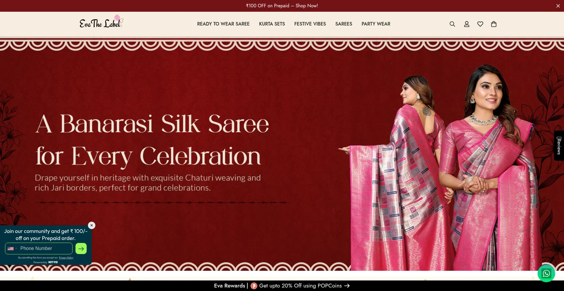Website screenshot of Evathelabel.shop