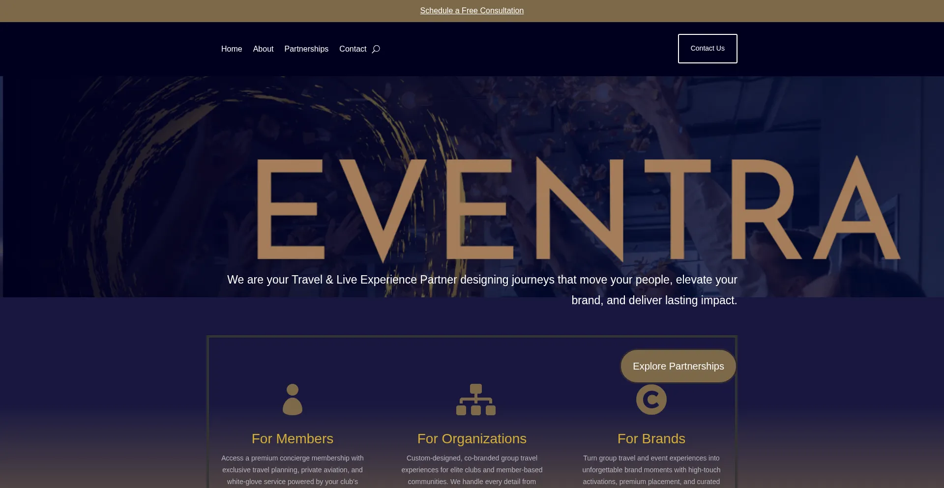 Website screenshot of Eventraxp.com