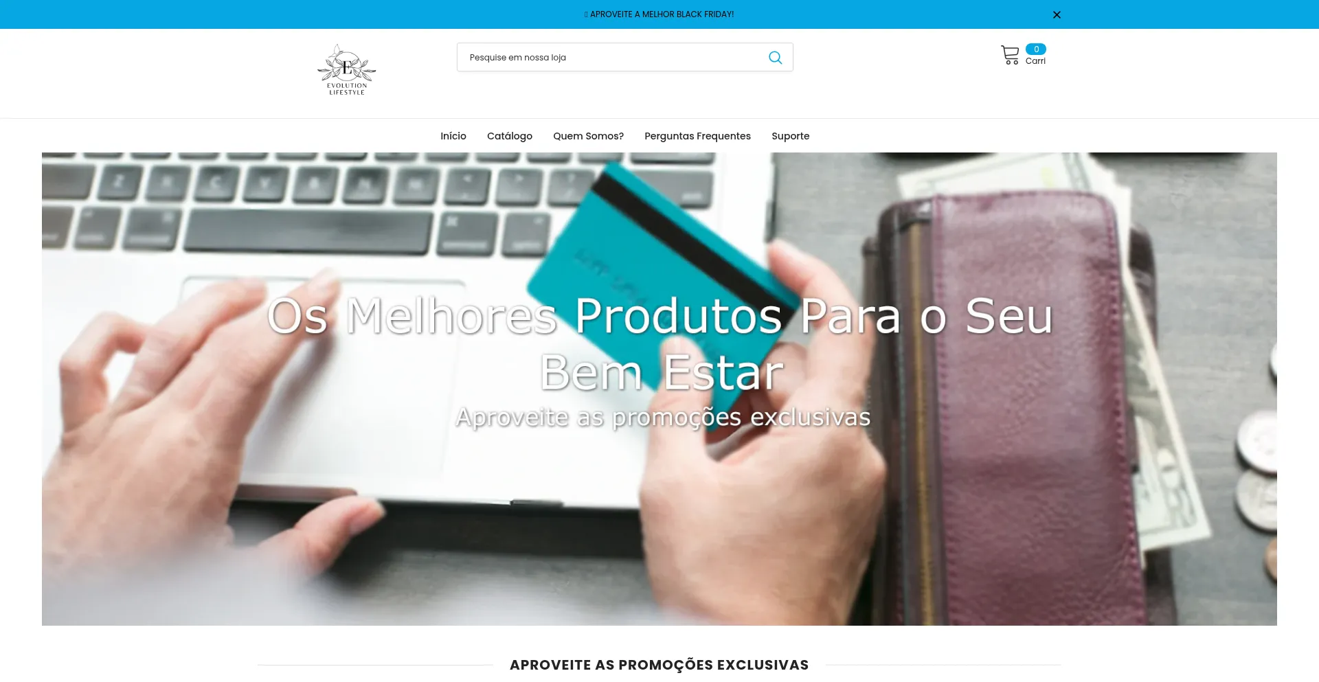 Website screenshot of Evolutionlifestyle.com.br