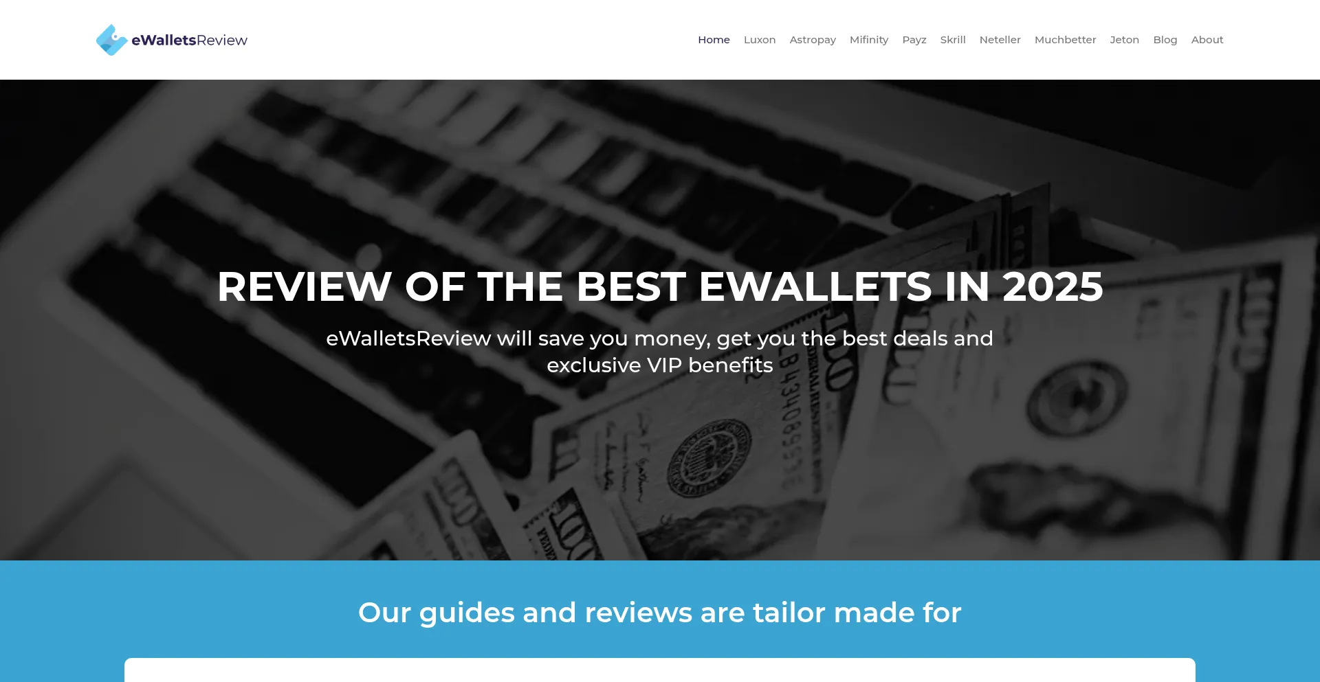 Website screenshot of Ewalletsreview.com