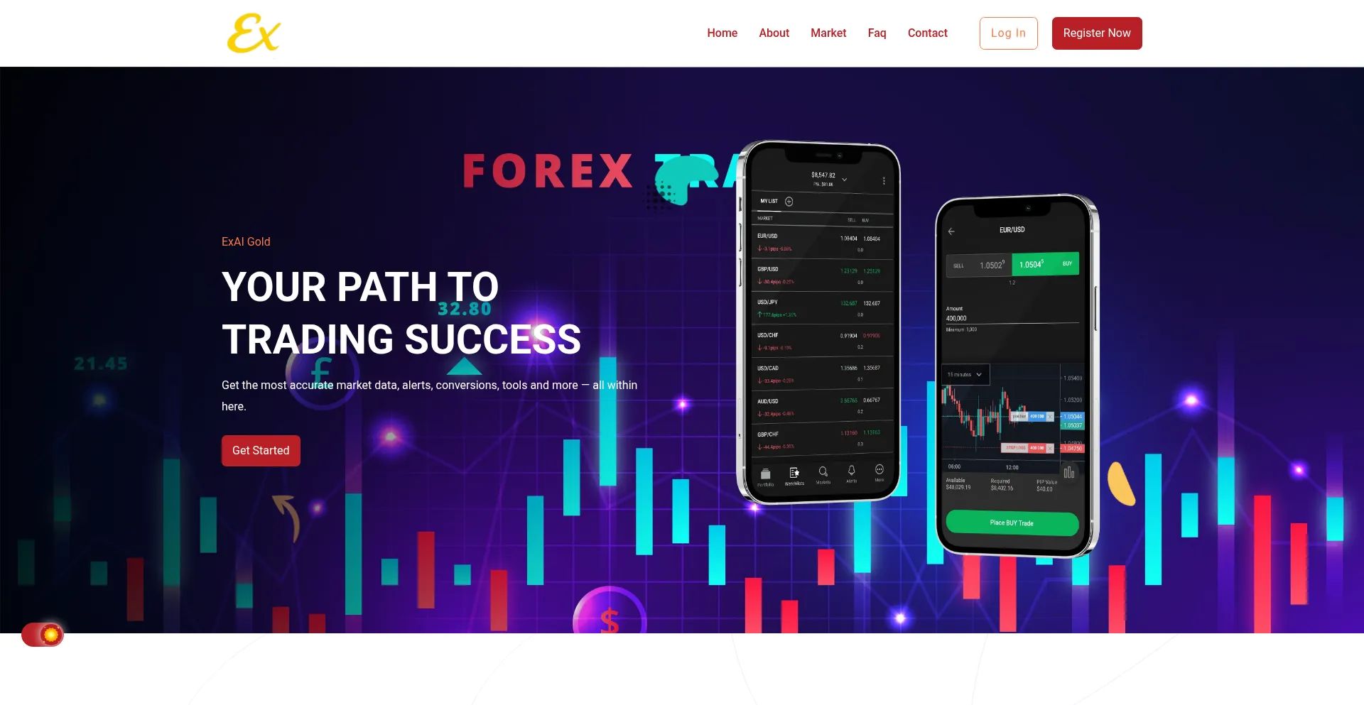Website screenshot of Exaigold.com
