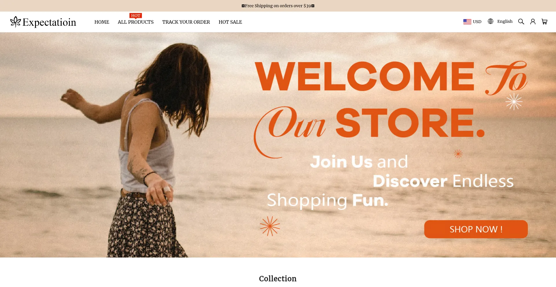 Website screenshot of Expectatioin.com
