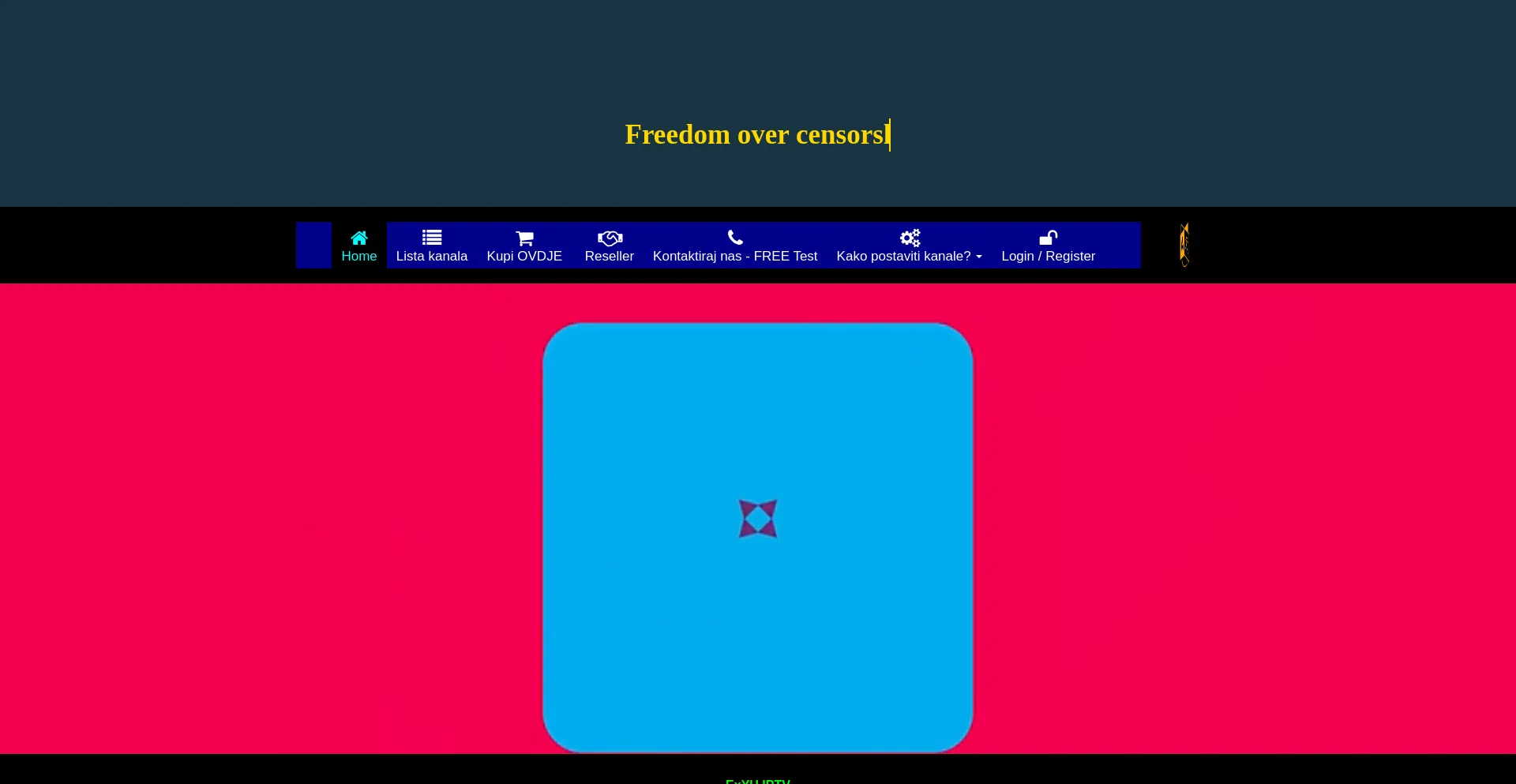Website screenshot of Exyuiptv.eu