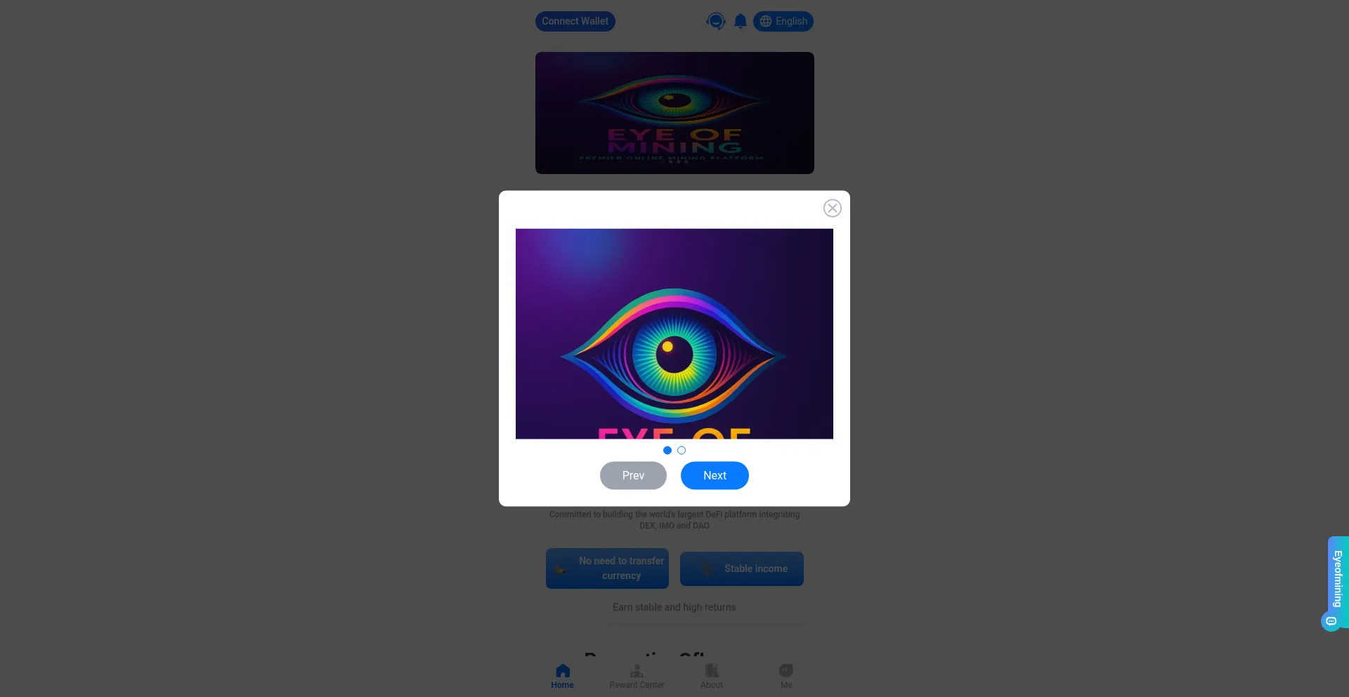 Website screenshot of Eyeofminig.art