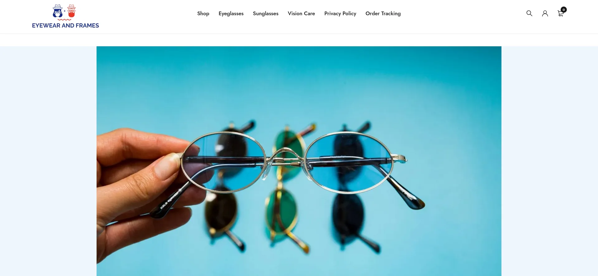 Website screenshot of Eyewearandframes.com