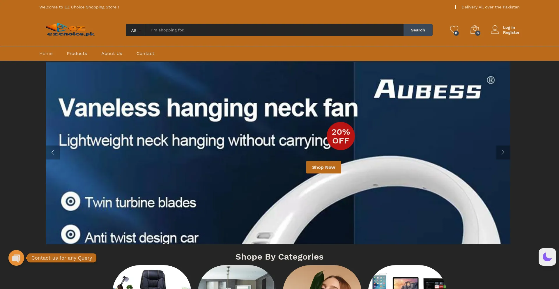 Website screenshot of Ezchoice.pk