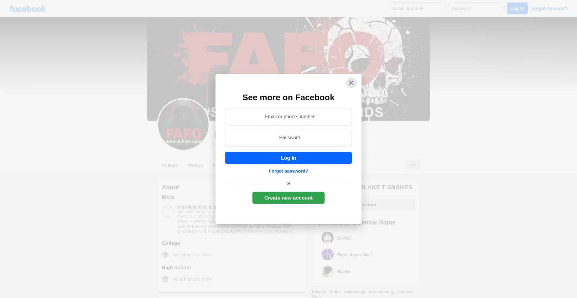 Website screenshot of Fafoworldwide.com