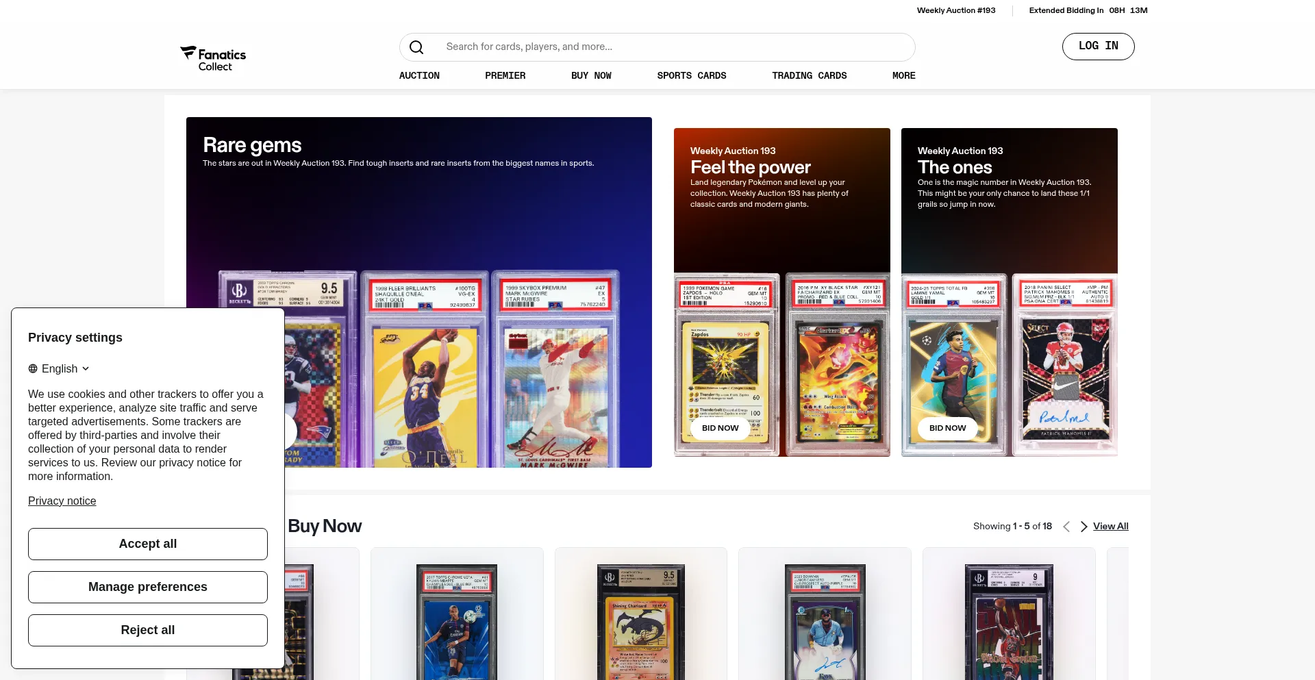 Fanaticscollect.com Screenshot