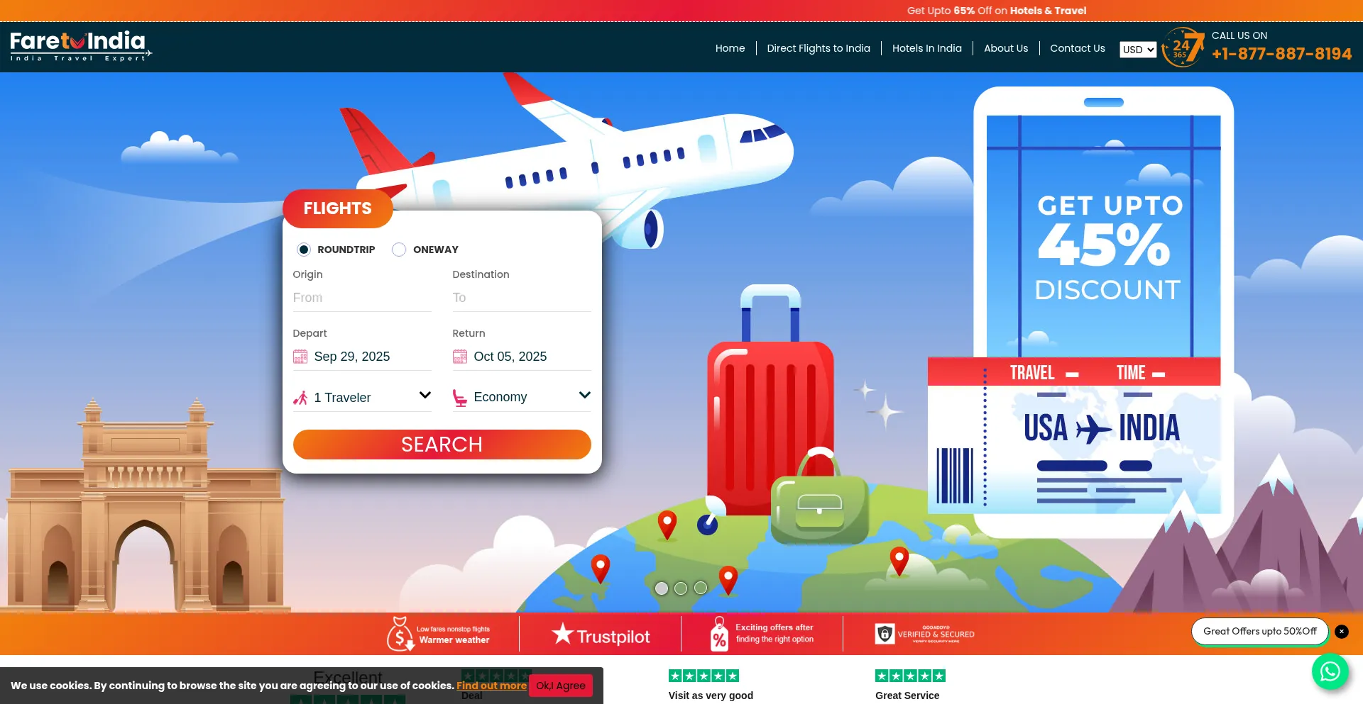 Faretoindia.com Screenshot