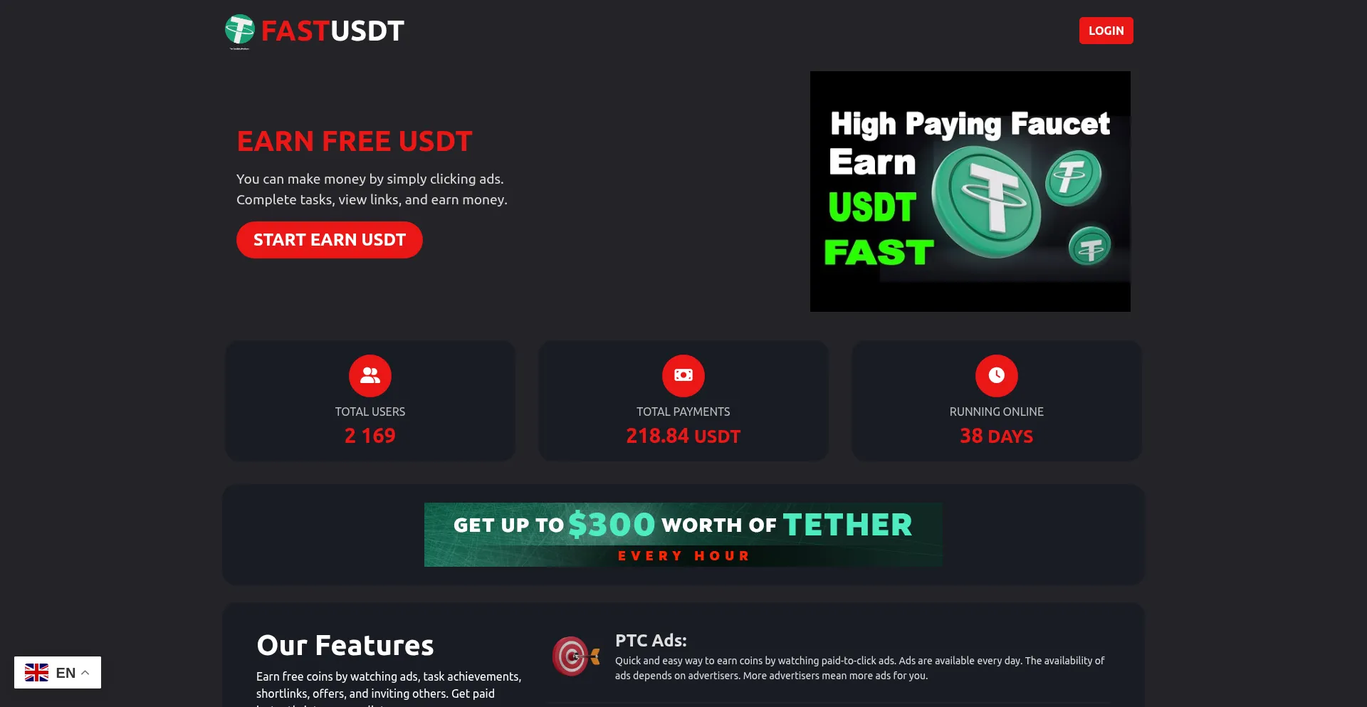 Website screenshot of Fast-usdt.com