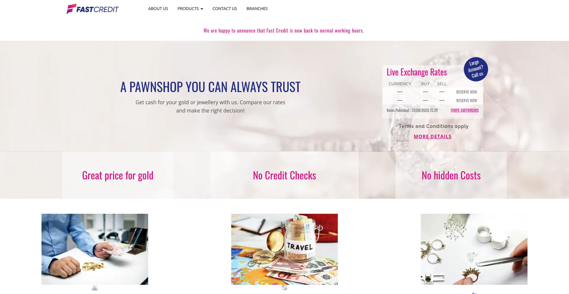 Website screenshot of Fastcredit.co.uk