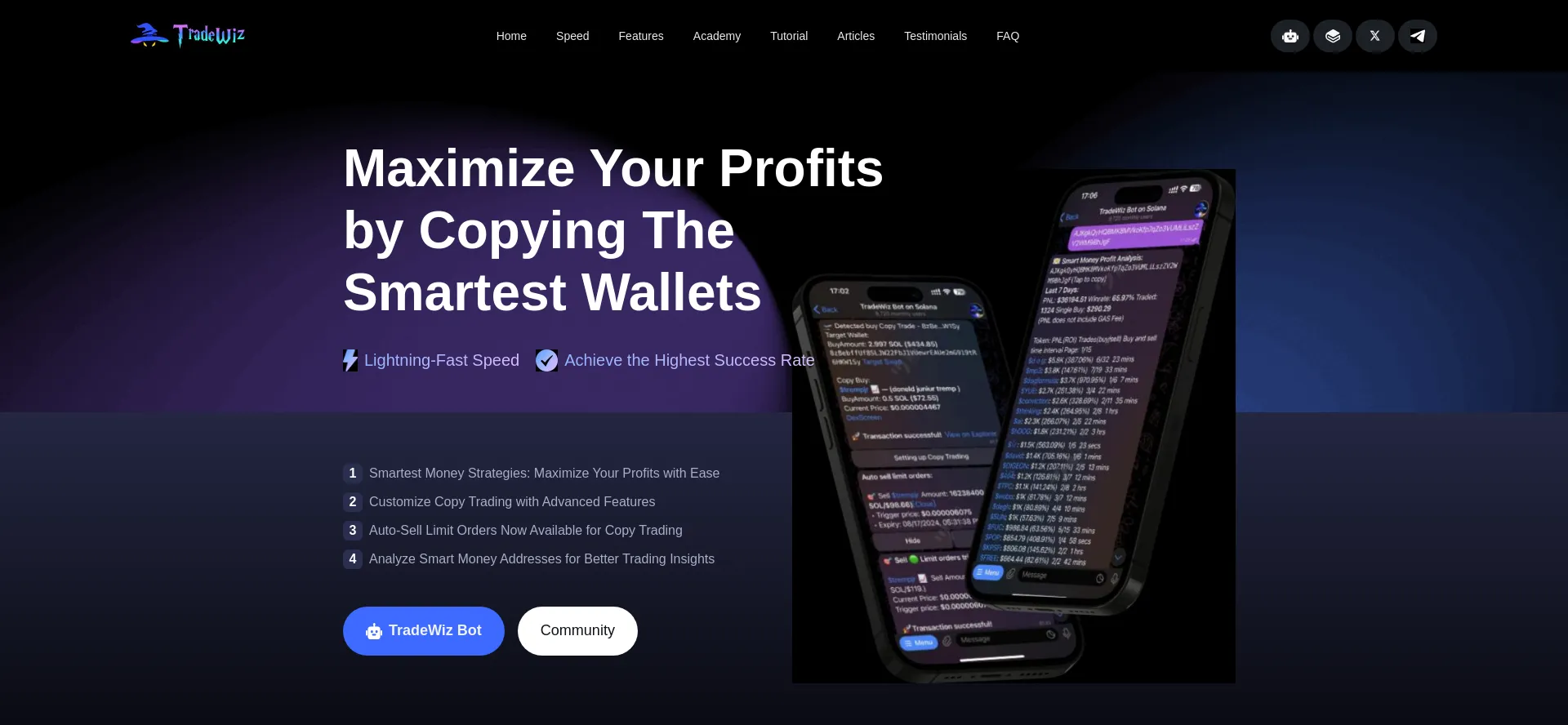Website screenshot of Fastradewiz.com