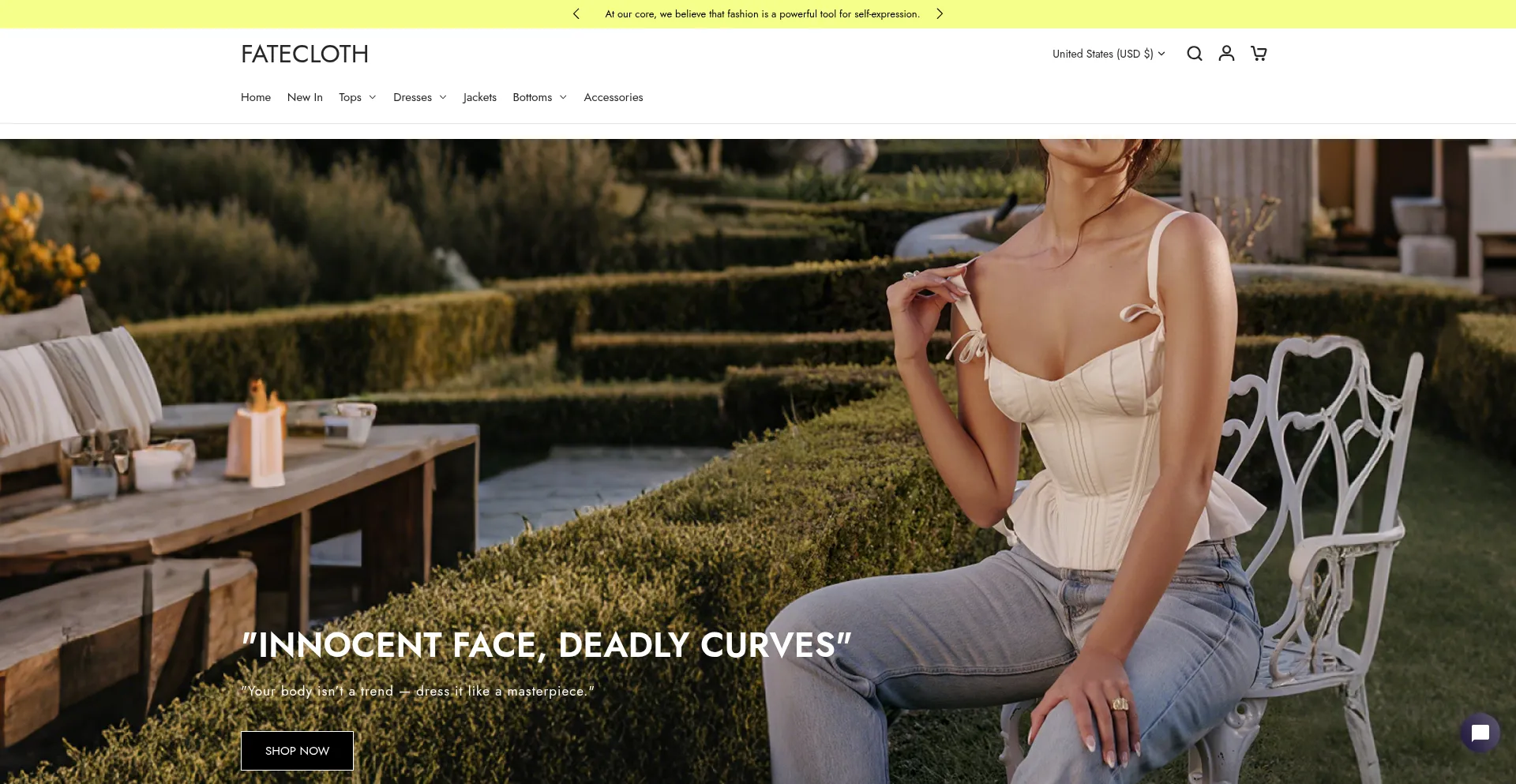 Website screenshot of Fatecloth.com