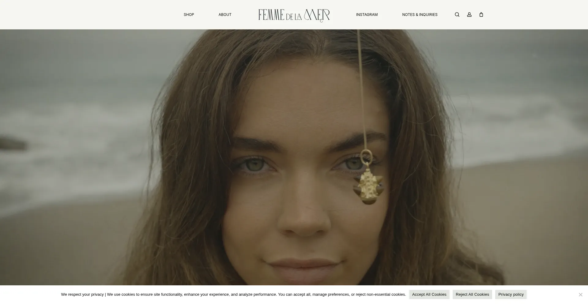 Website screenshot of Femmedelamerjewelry.com
