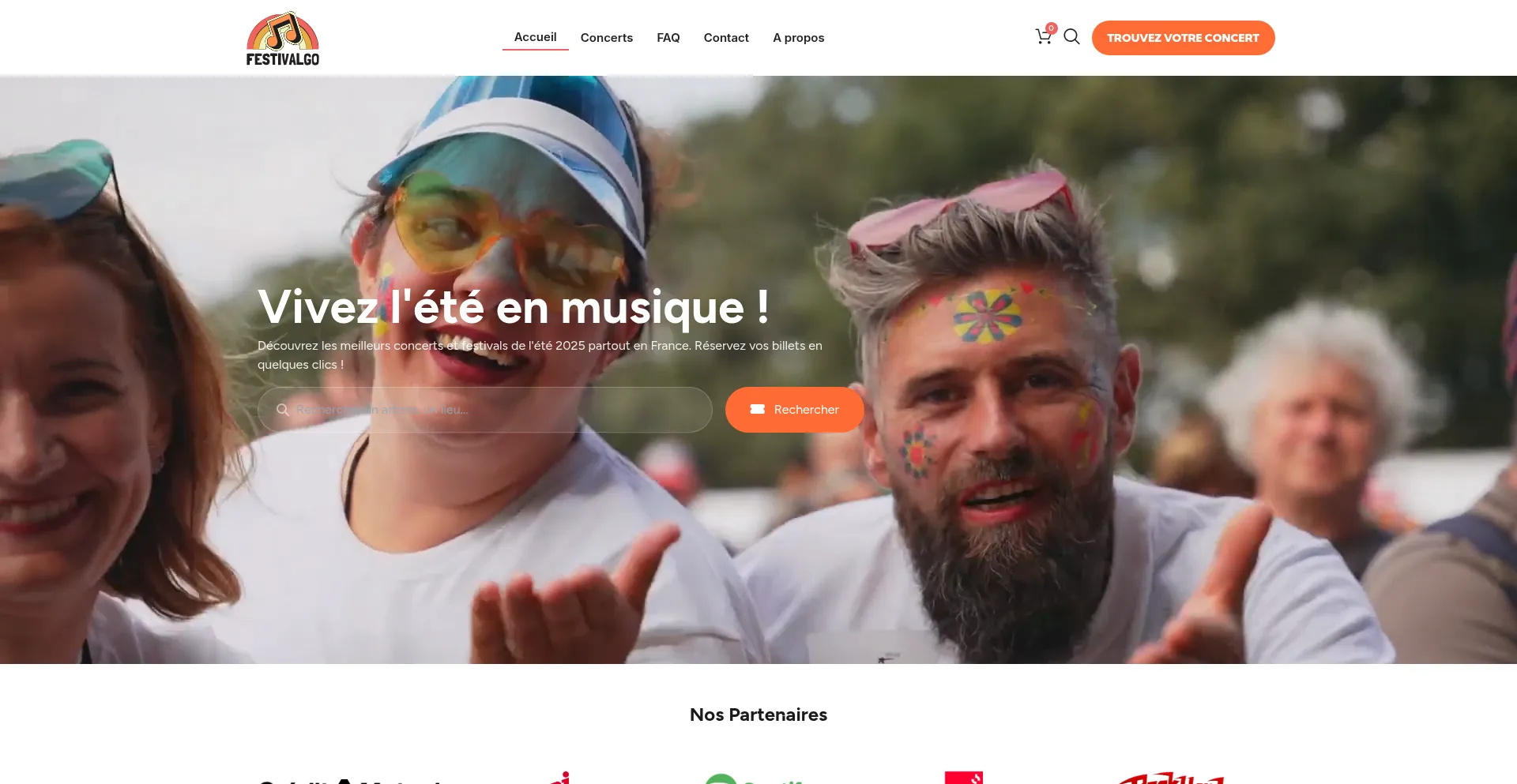 Website screenshot of Festivalgo.fr