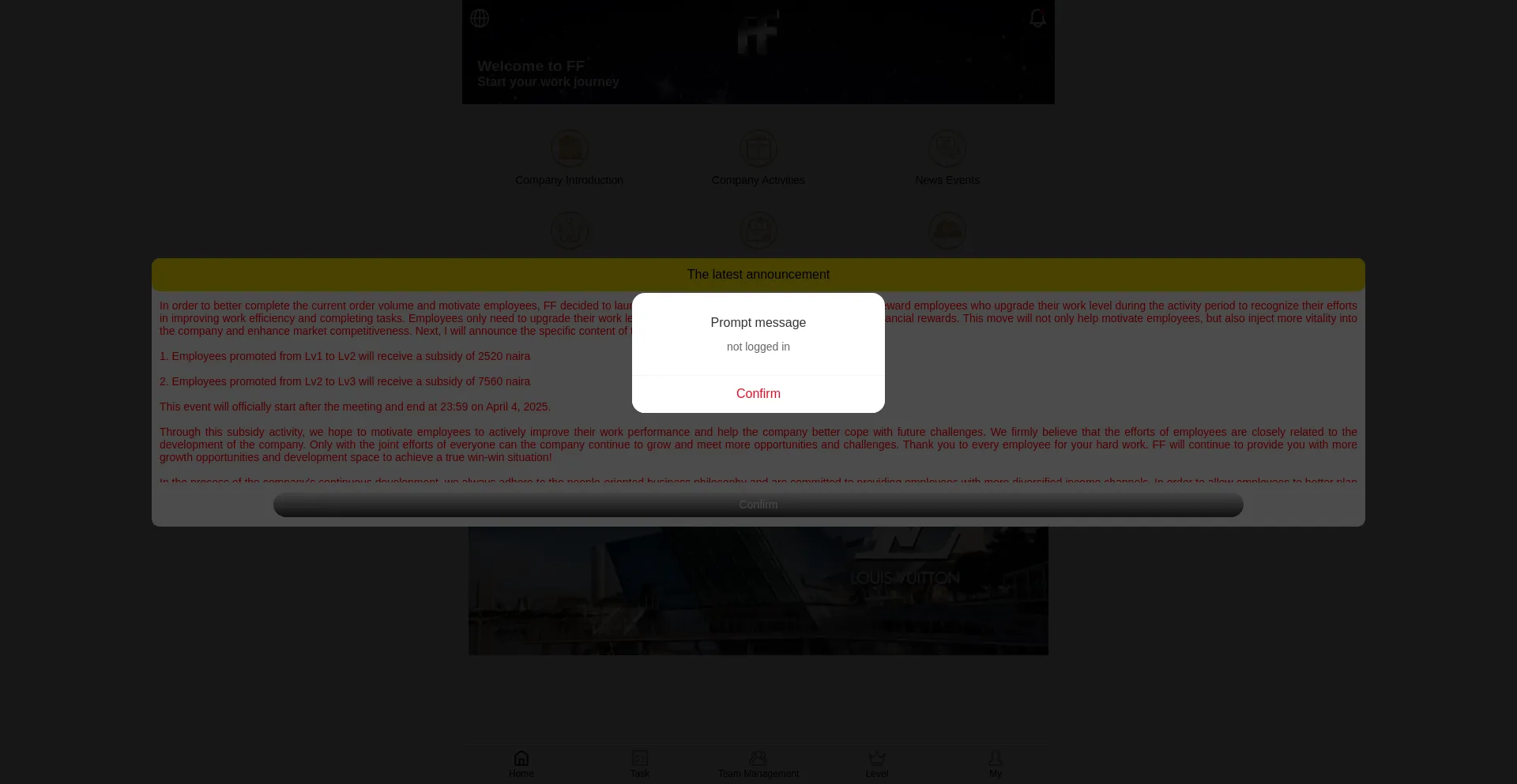 Website screenshot of Ffnga555.com