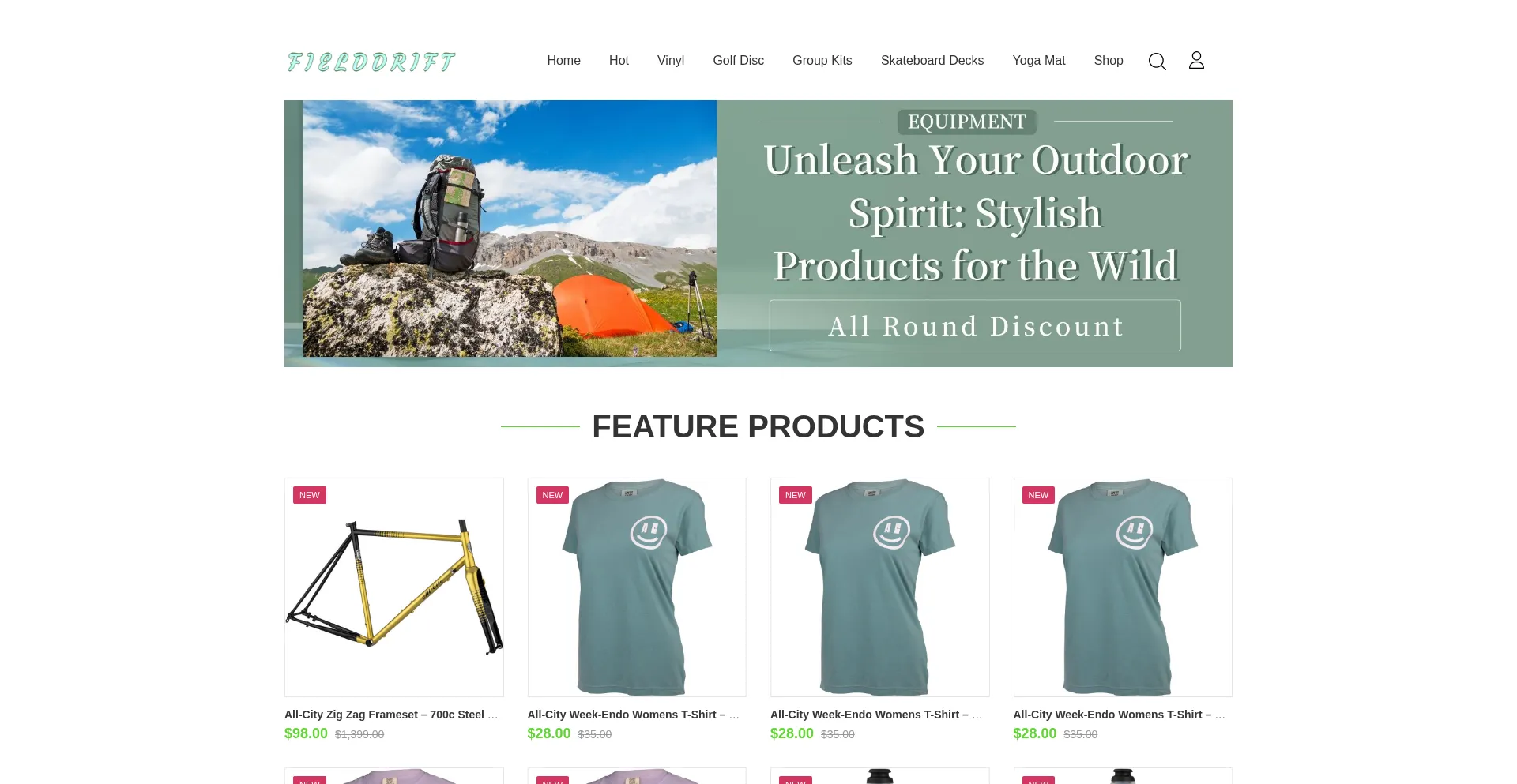 Website screenshot of Fielddrift.com