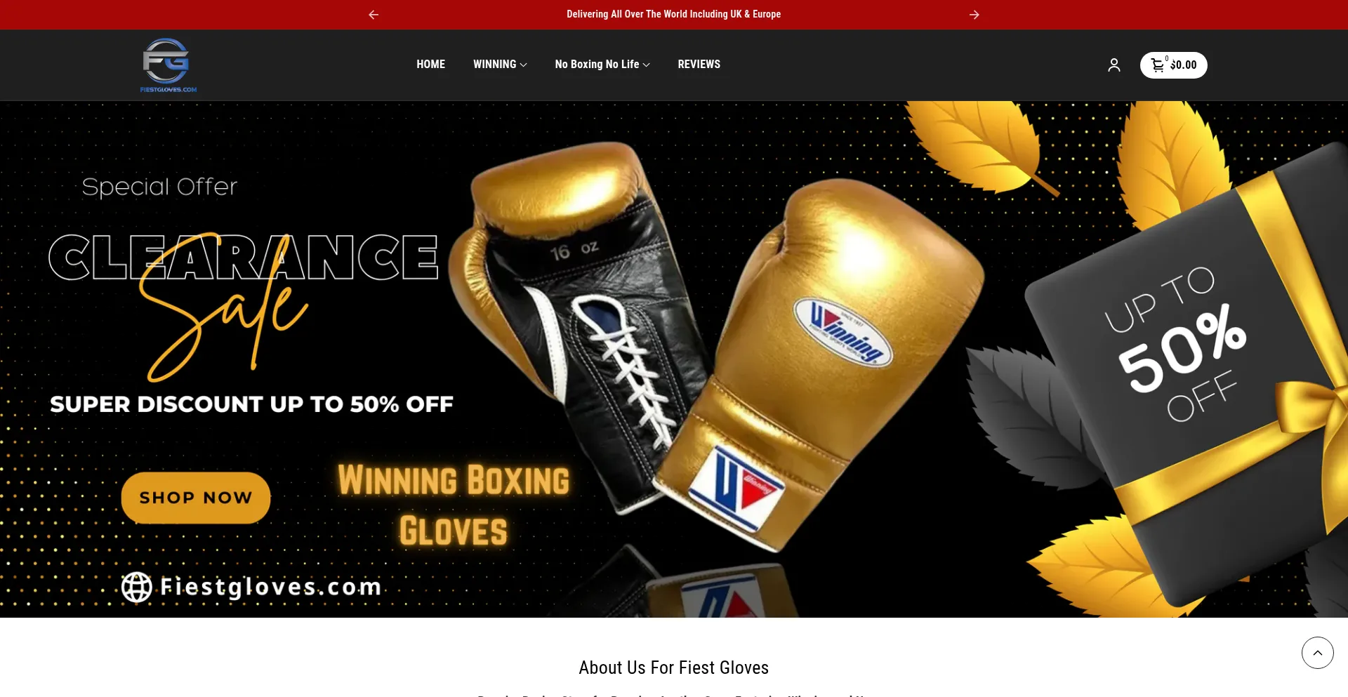 Website screenshot of Fiestgloves.com
