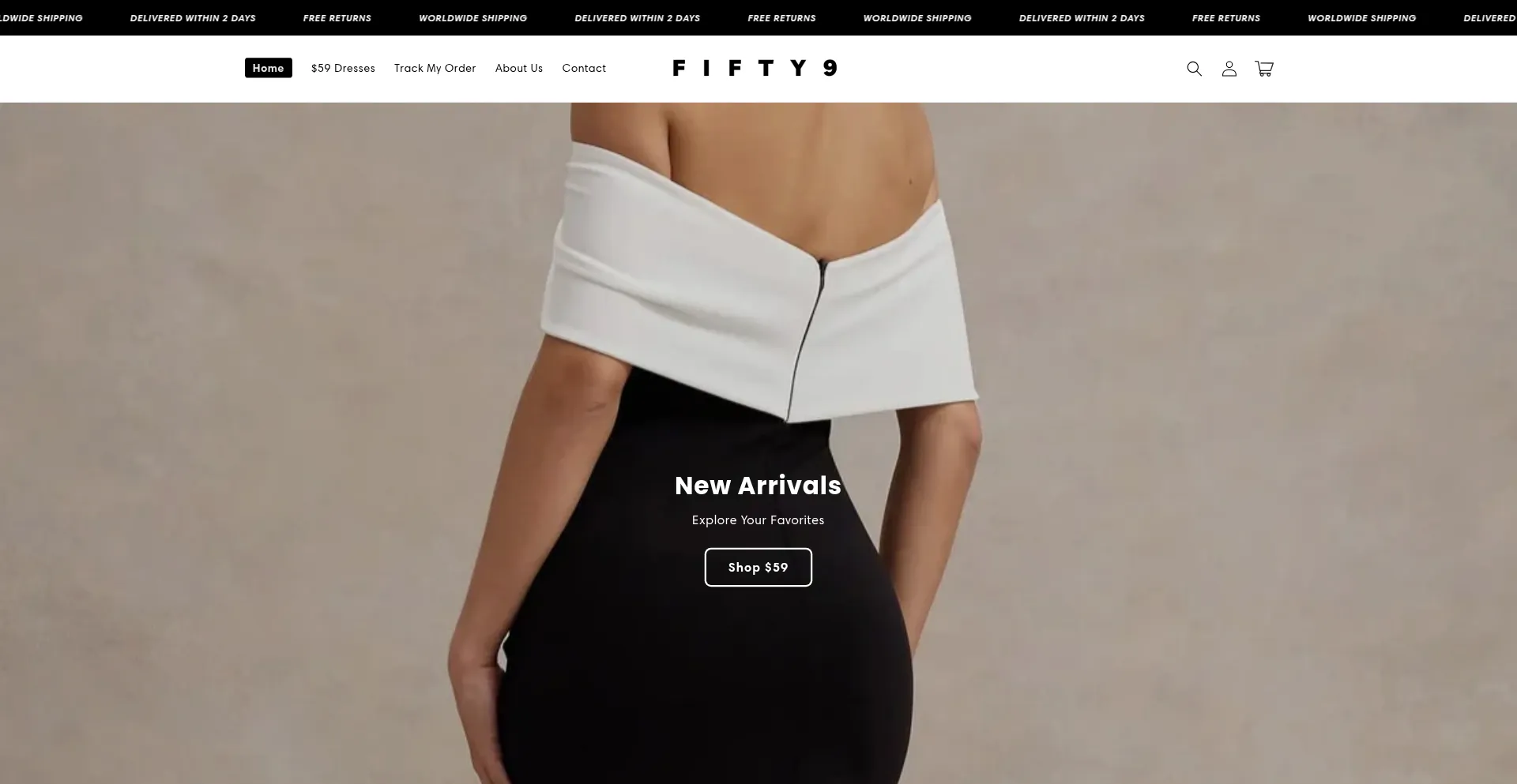 Website screenshot of Fifty9.com.co