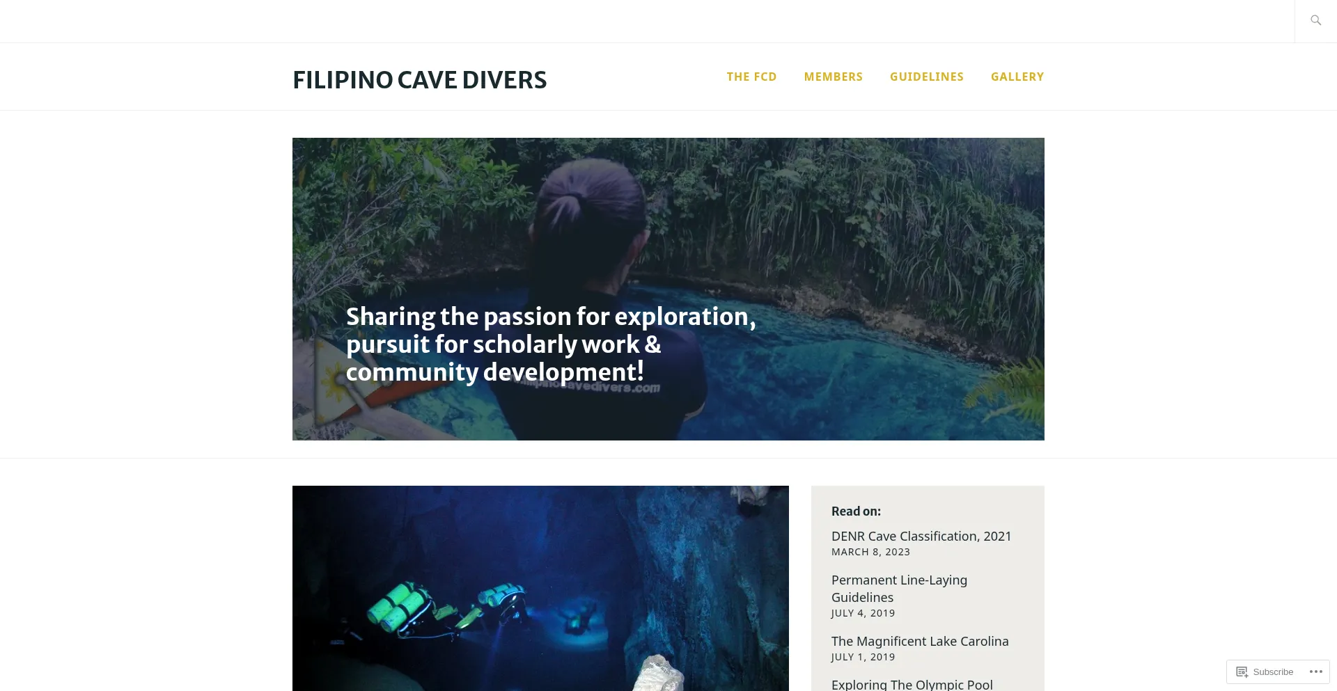 Website screenshot of Filipinocavedivers.com