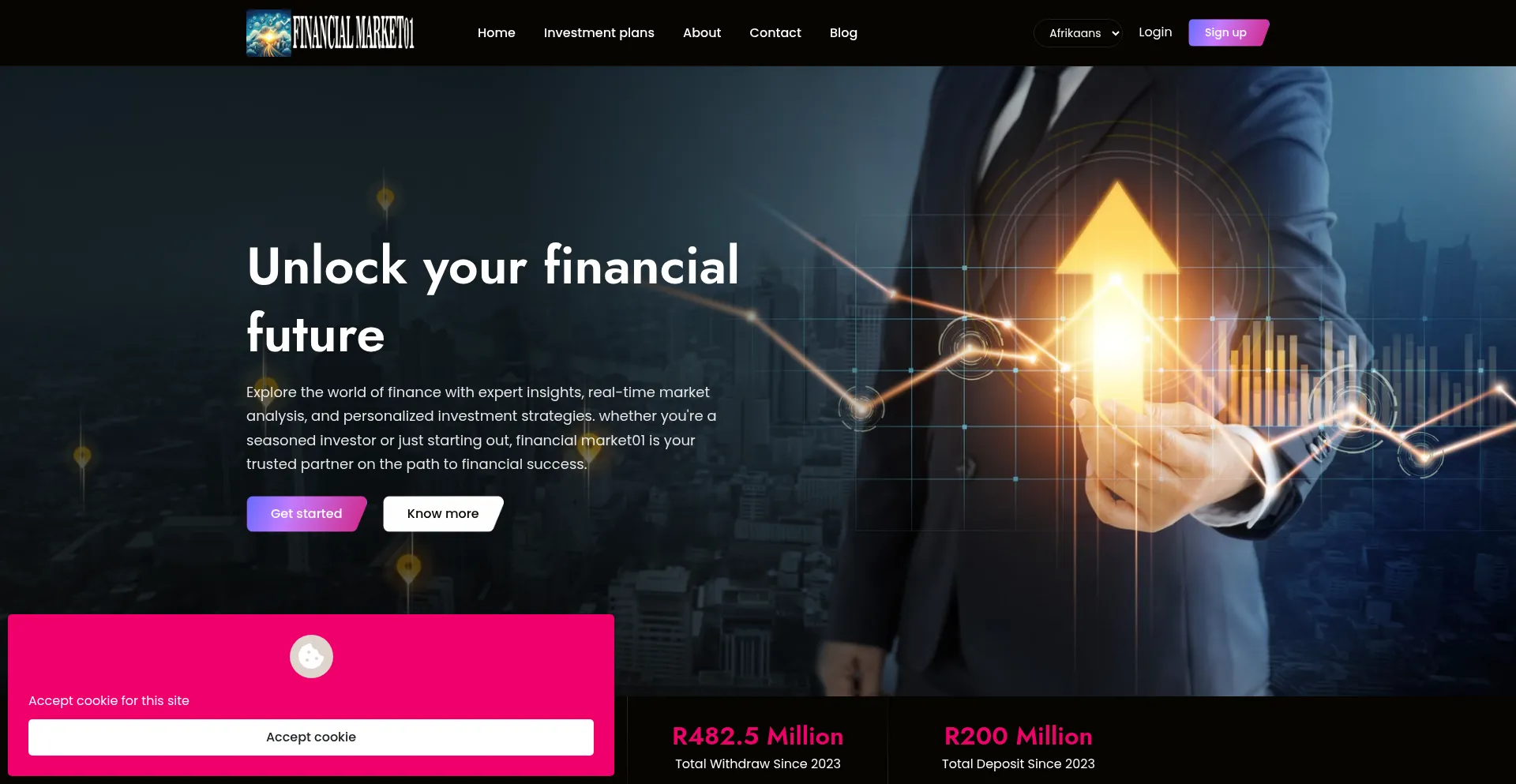 Website screenshot of Financialmarket01.com