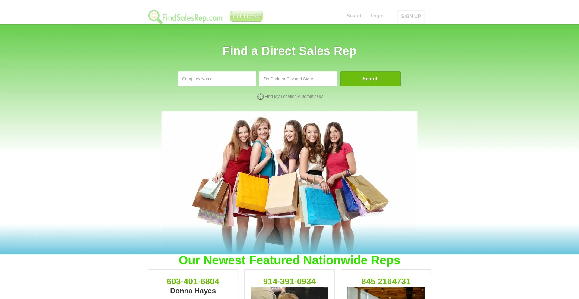 Findsalesrep.com Screenshot