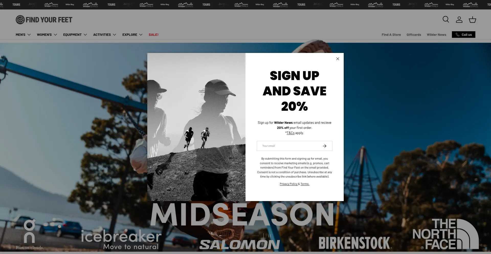 Website screenshot of Findyourfeet.com.au