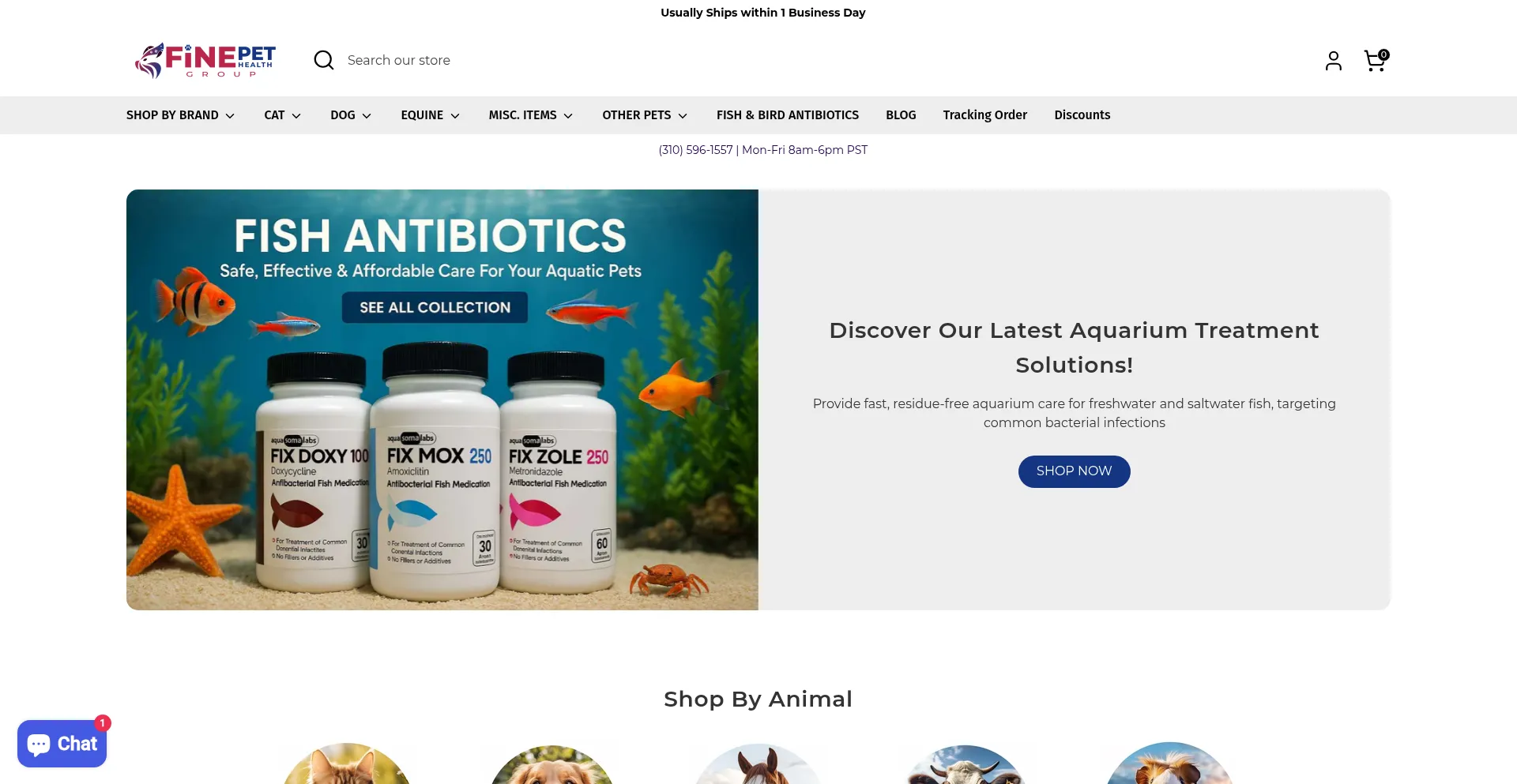Website screenshot of Finepethealth.com