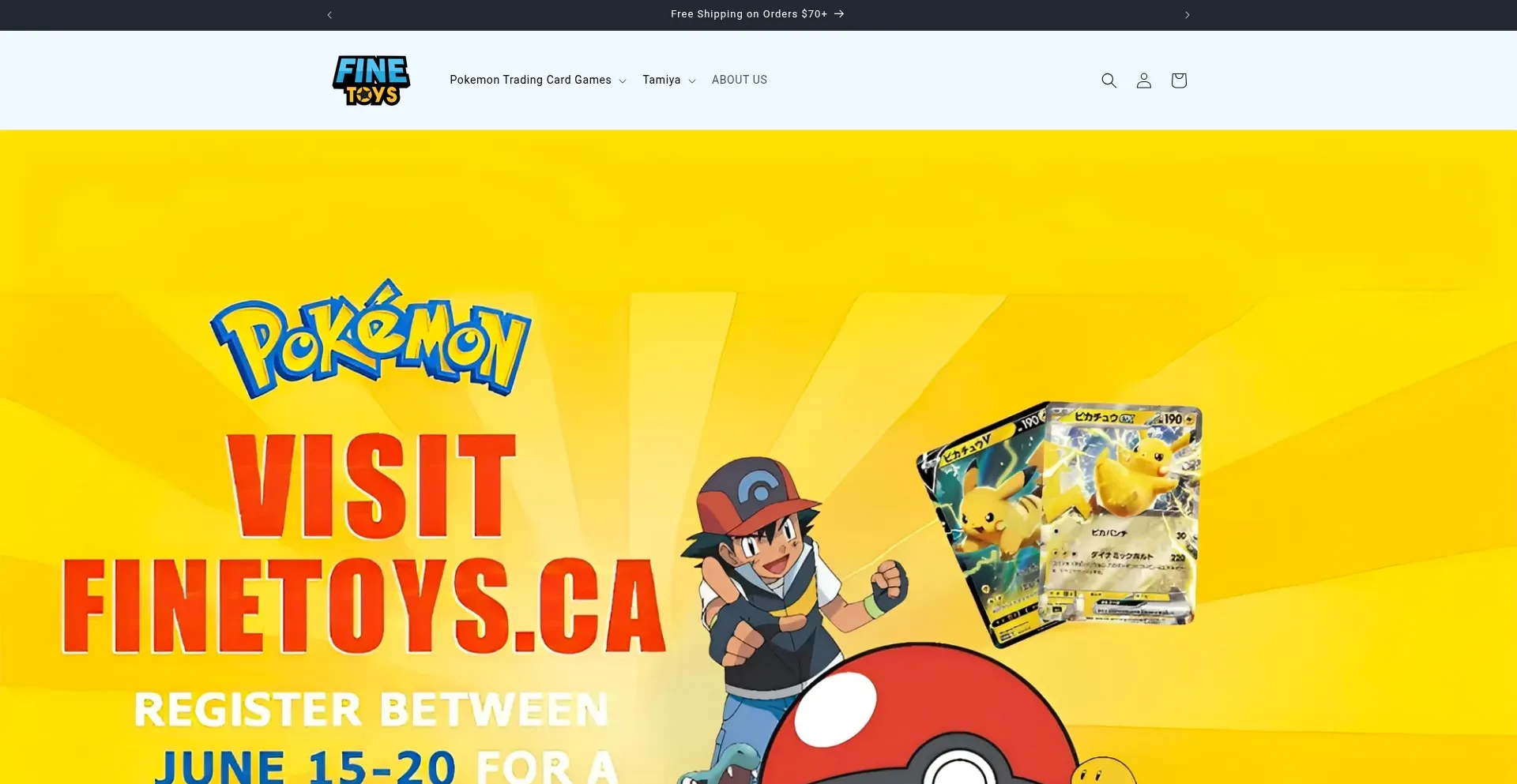 Website screenshot of Finetoys.ca