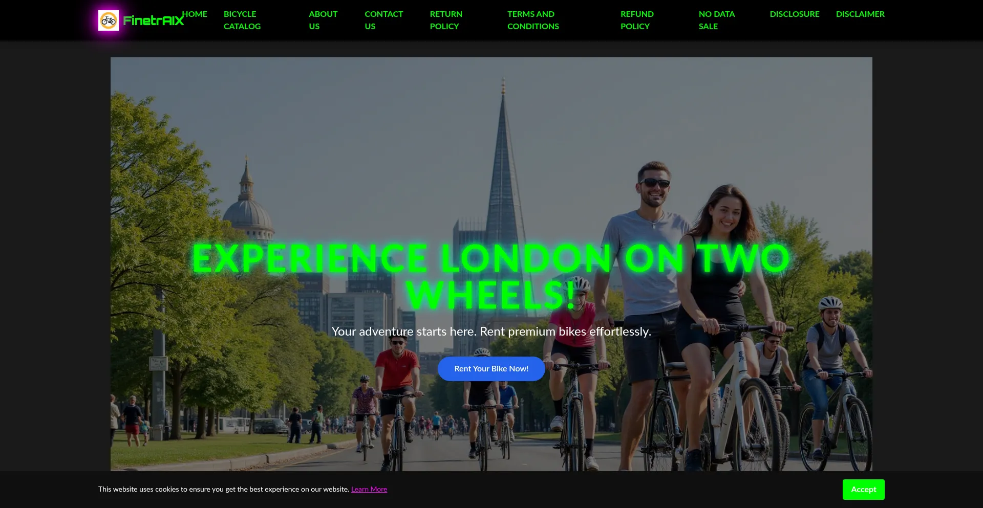 Website screenshot of Finetraix.com