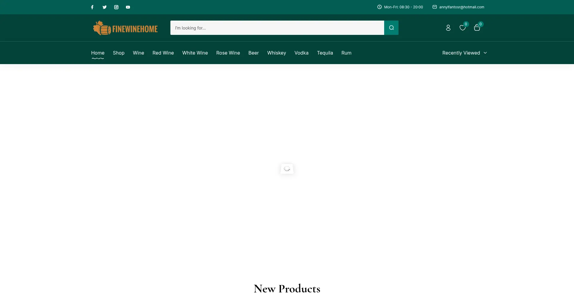 Website screenshot of Finewinehome.com