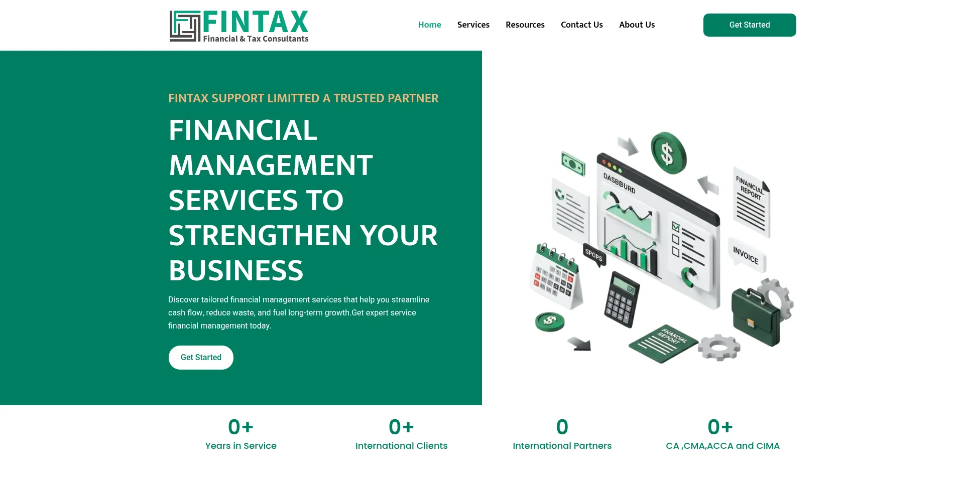 Website screenshot of Fintaxsupportlimited.com