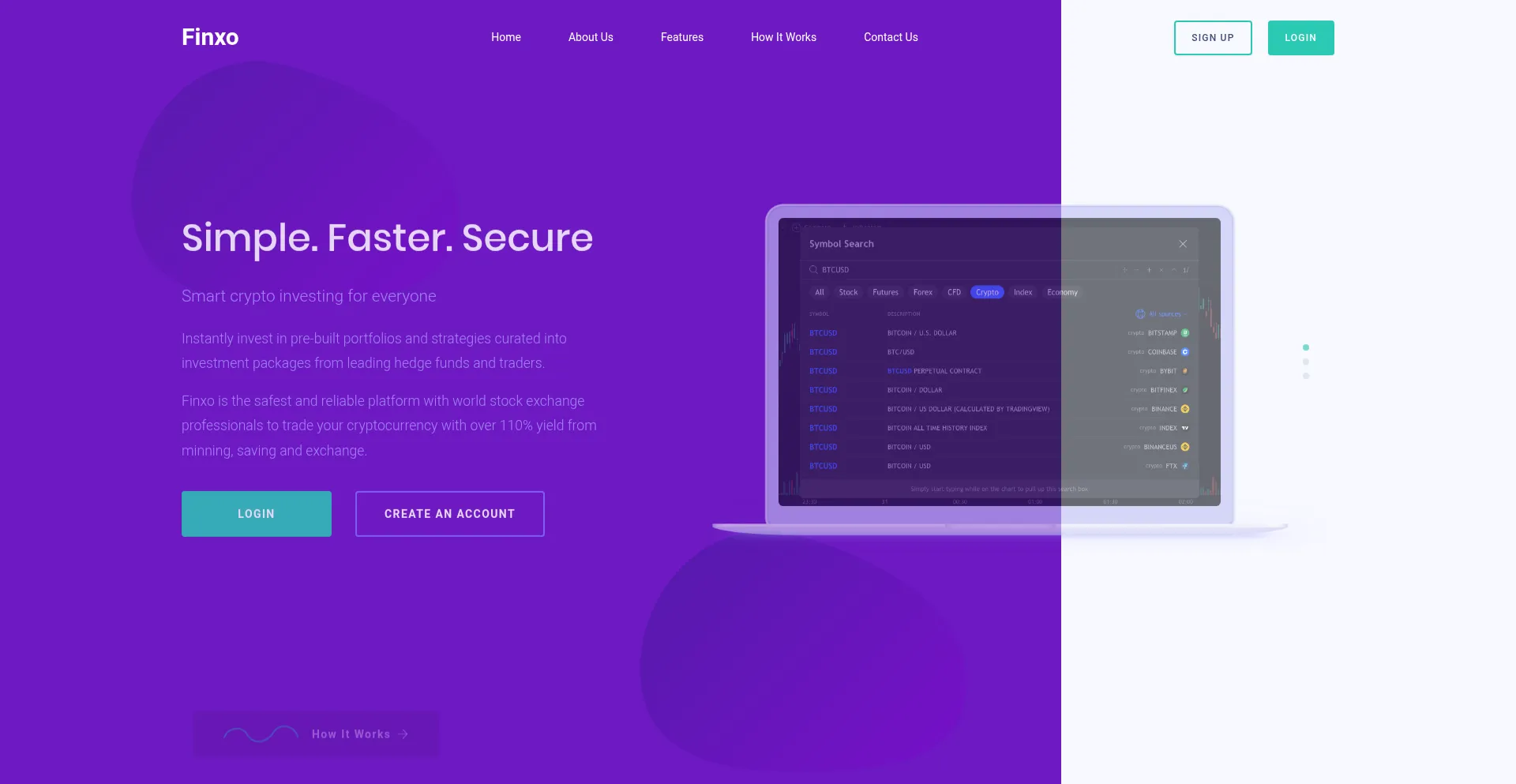 Website screenshot of Finxo.net