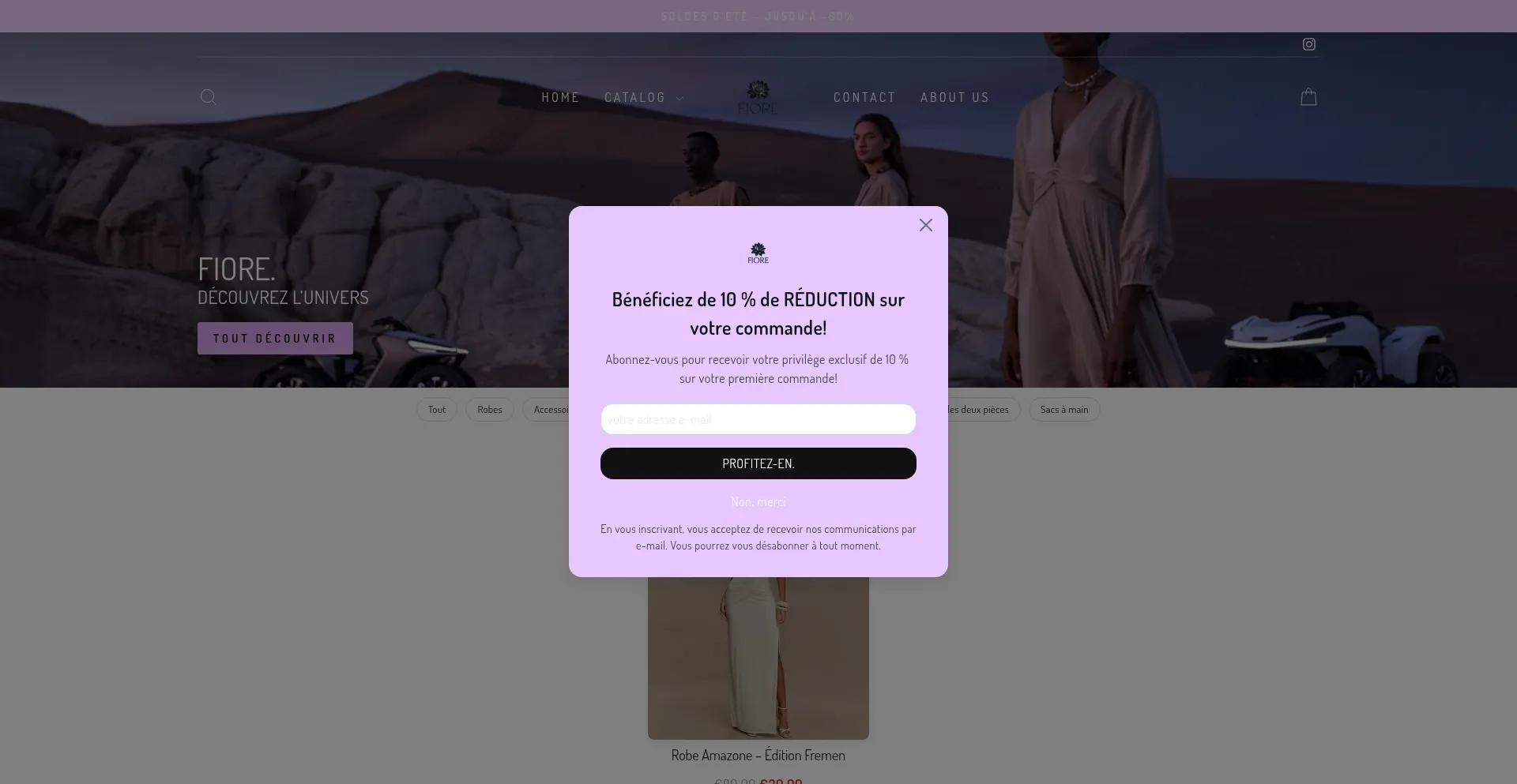 Website screenshot of Fioregalerie.com