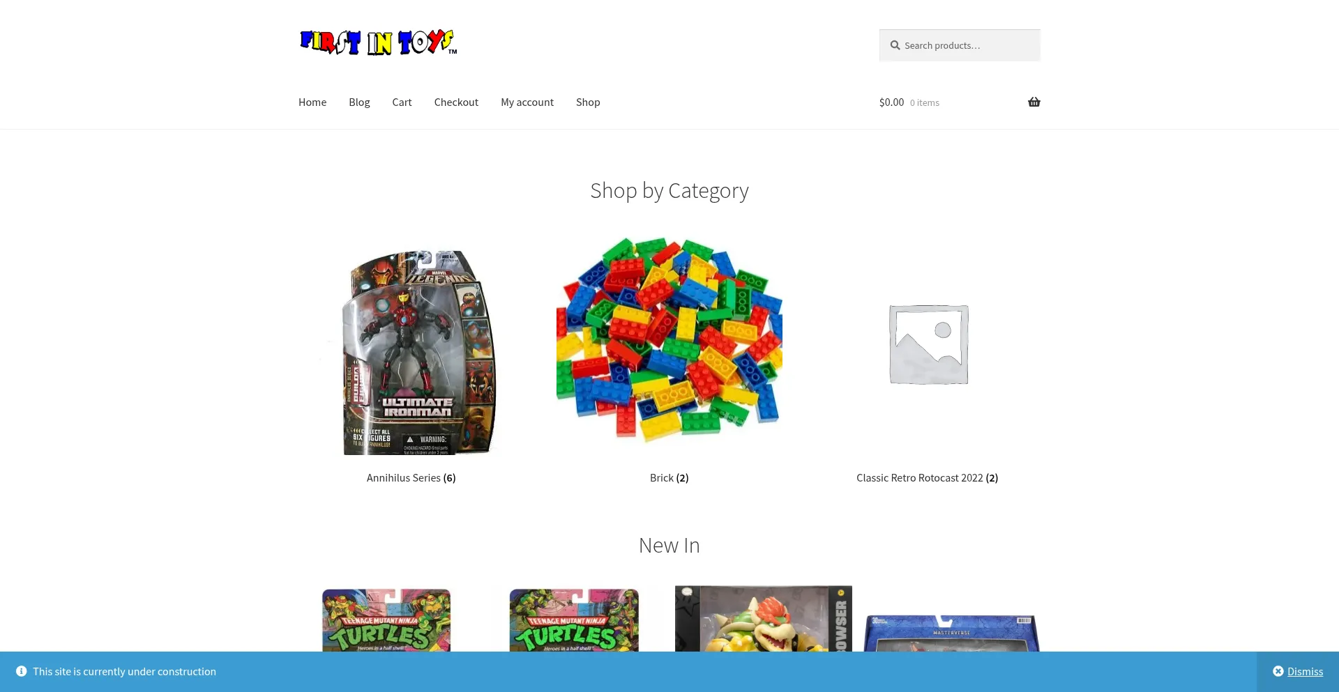 Website screenshot of Firstintoys.com