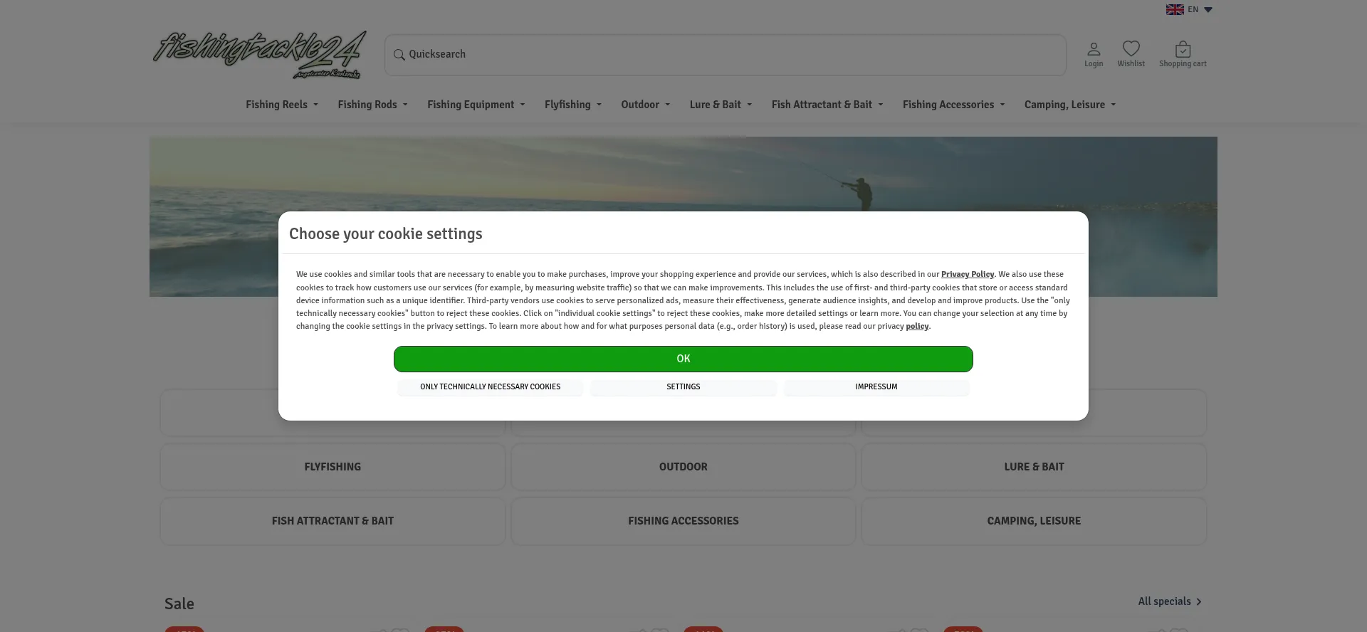 Website screenshot of Fishingtackle24.de