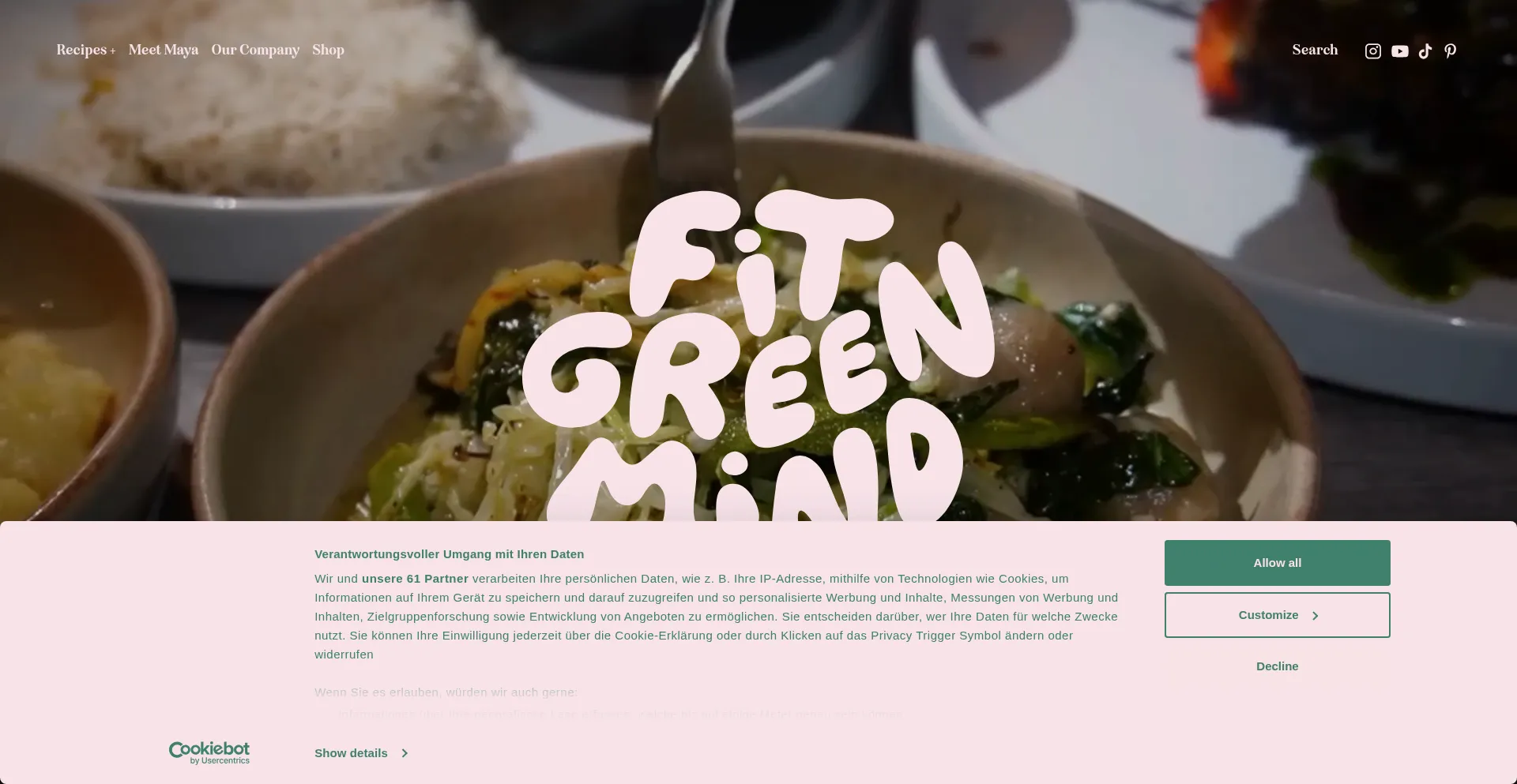 Website screenshot of Fit-green-mind.com