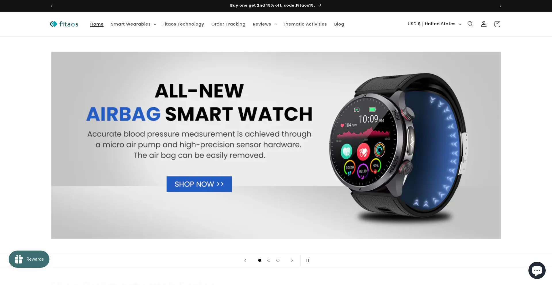 Website screenshot of Fitaos.com