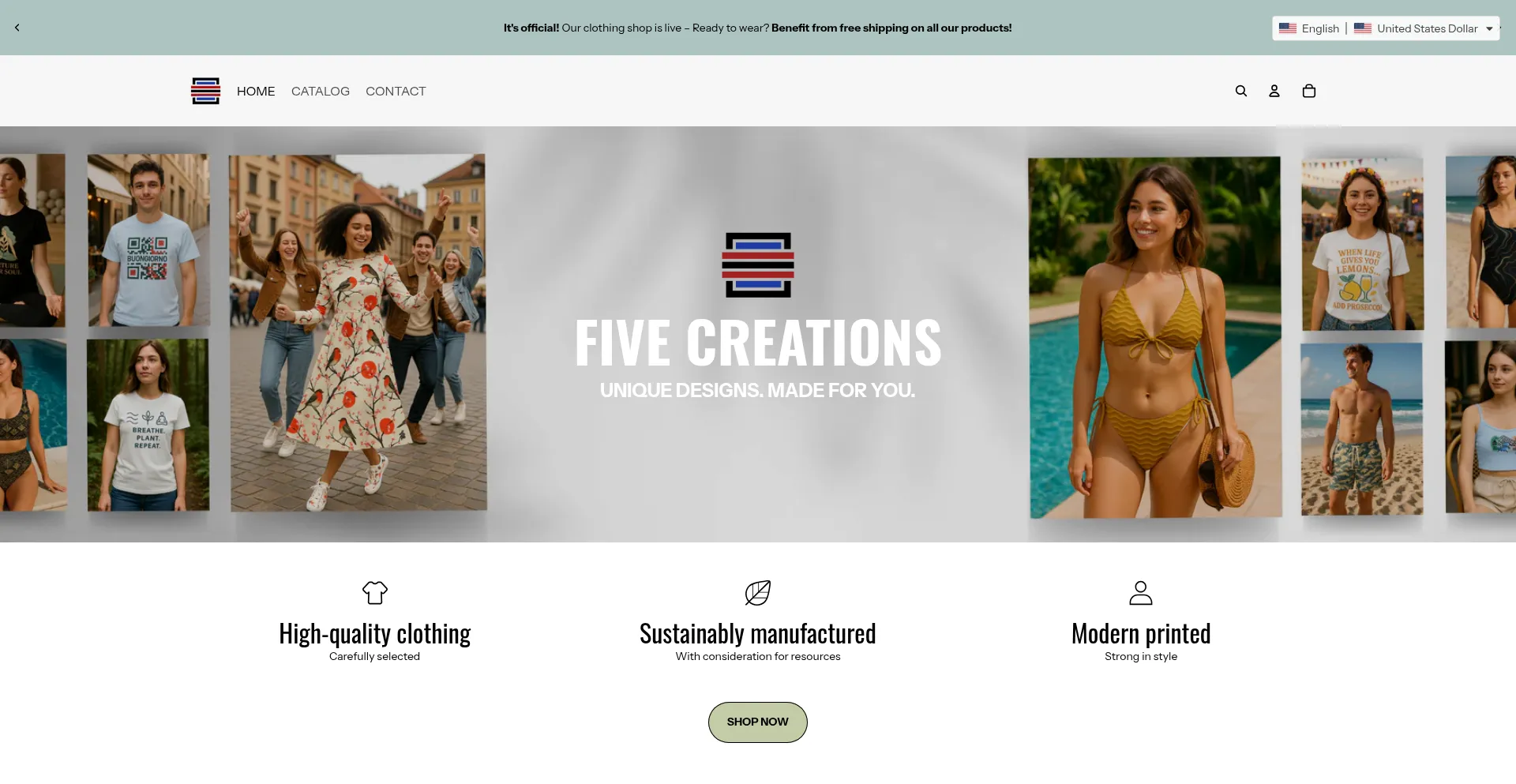 Website screenshot of Fivecreations.eu